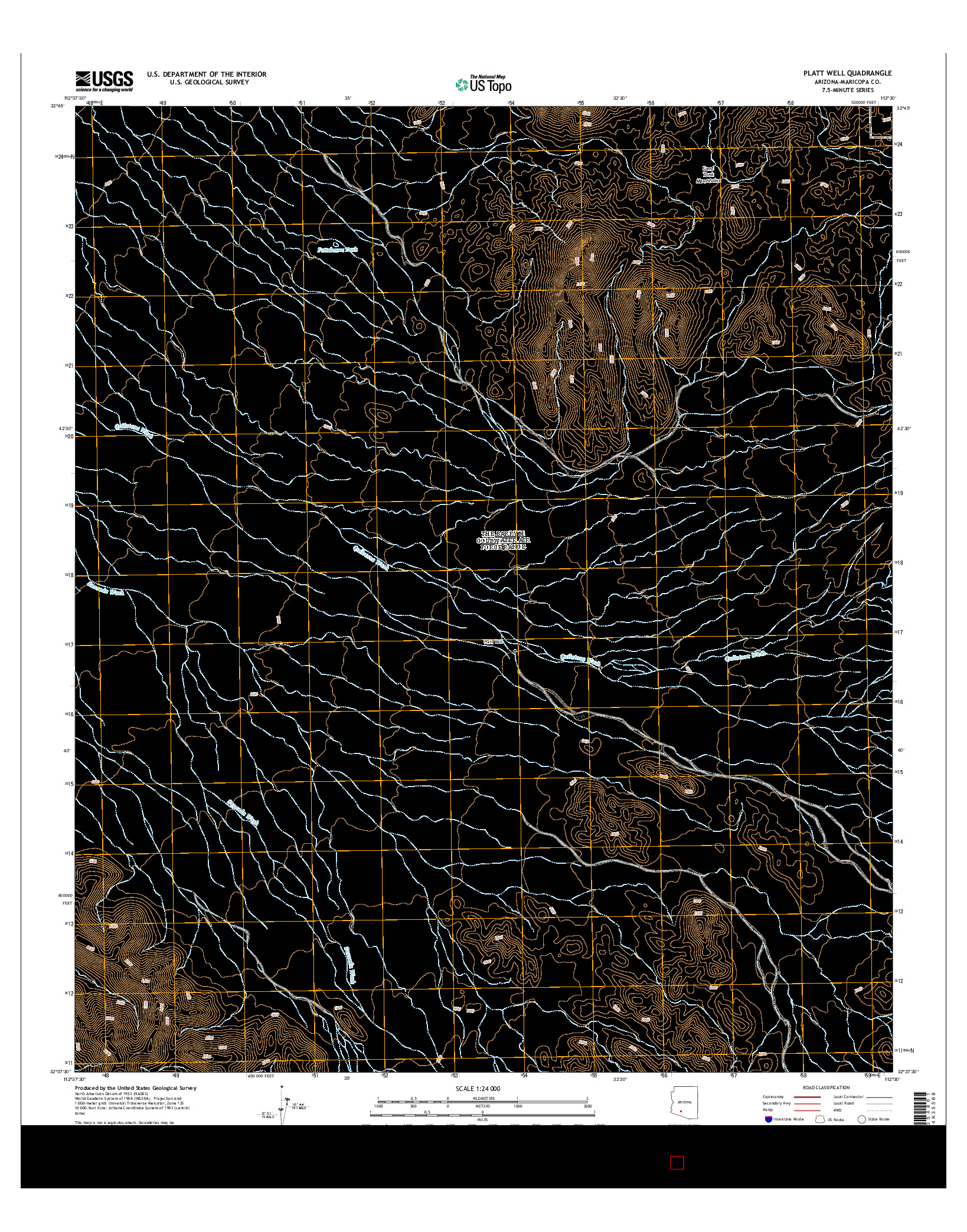 USGS US TOPO 7.5-MINUTE MAP FOR PLATT WELL, AZ 2014