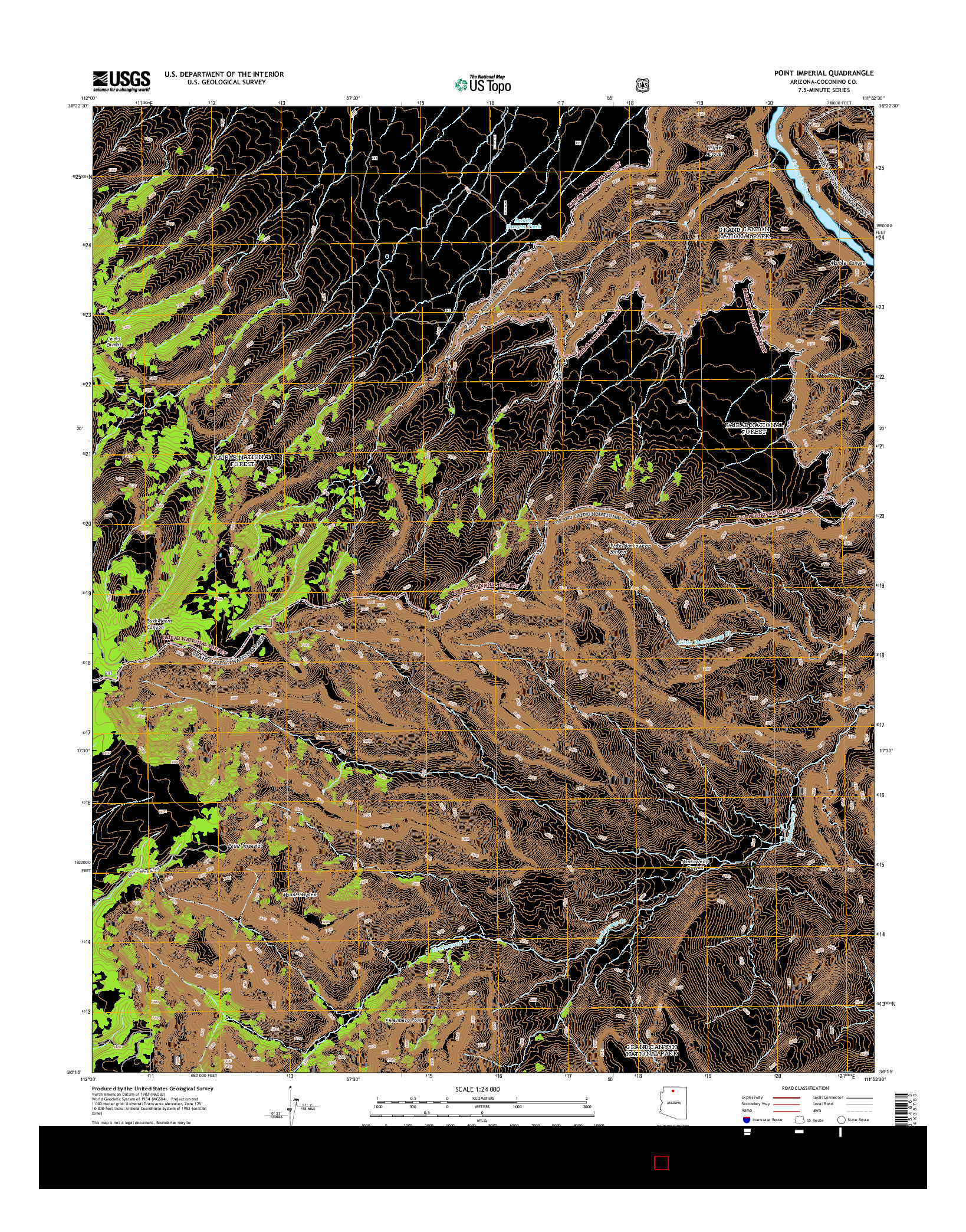 USGS US TOPO 7.5-MINUTE MAP FOR POINT IMPERIAL, AZ 2014