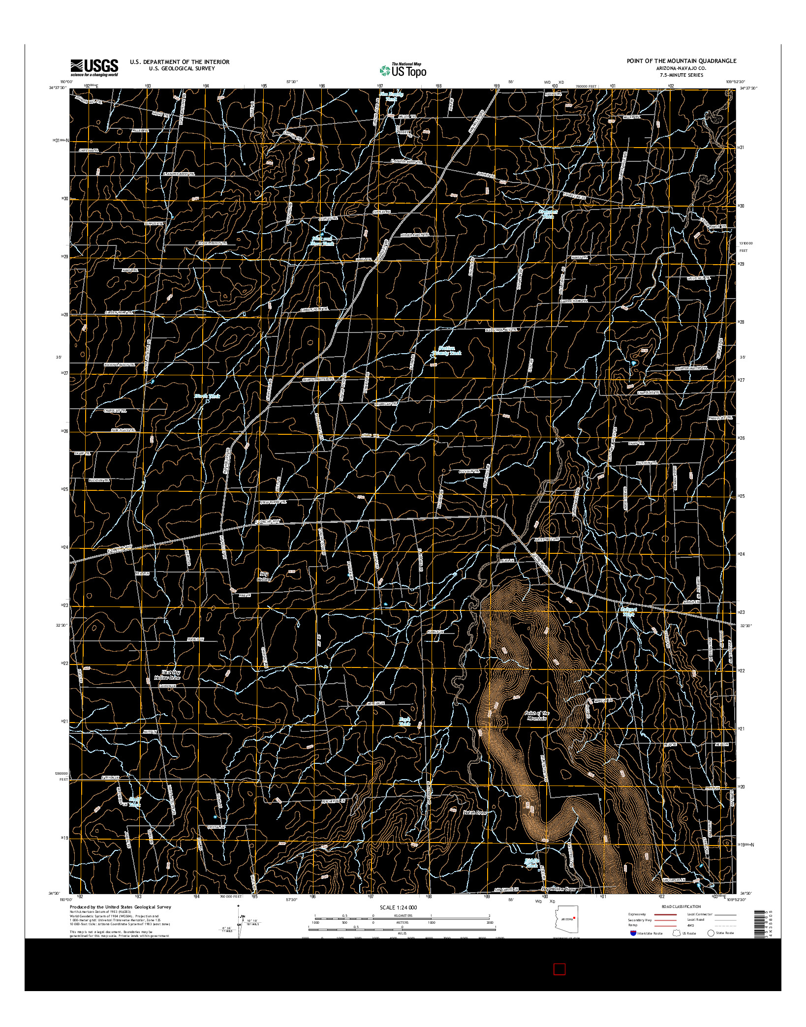 USGS US TOPO 7.5-MINUTE MAP FOR POINT OF THE MOUNTAIN, AZ 2014