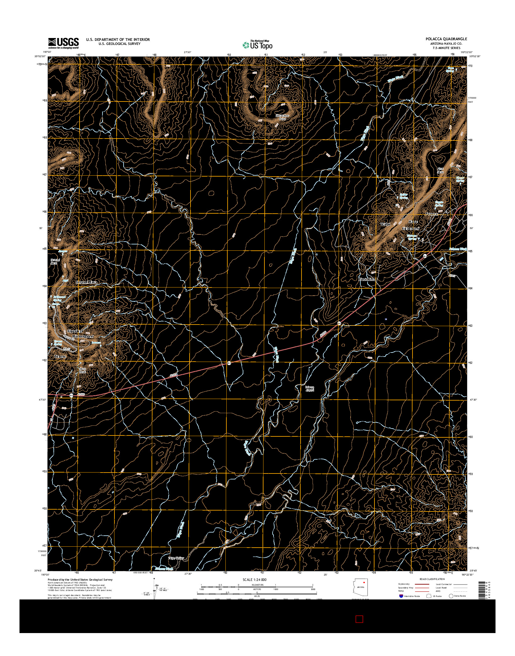 USGS US TOPO 7.5-MINUTE MAP FOR POLACCA, AZ 2014