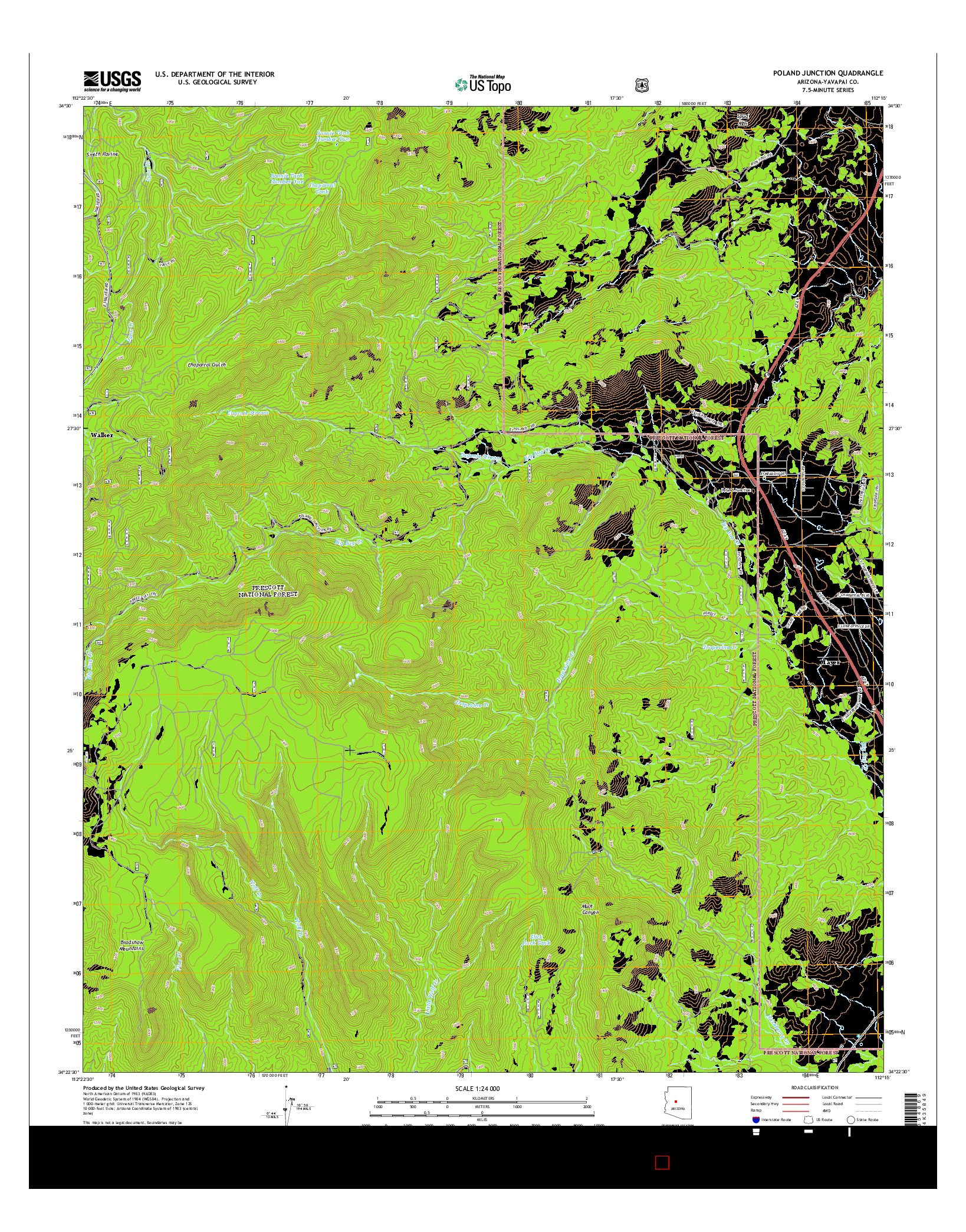 USGS US TOPO 7.5-MINUTE MAP FOR POLAND JUNCTION, AZ 2014