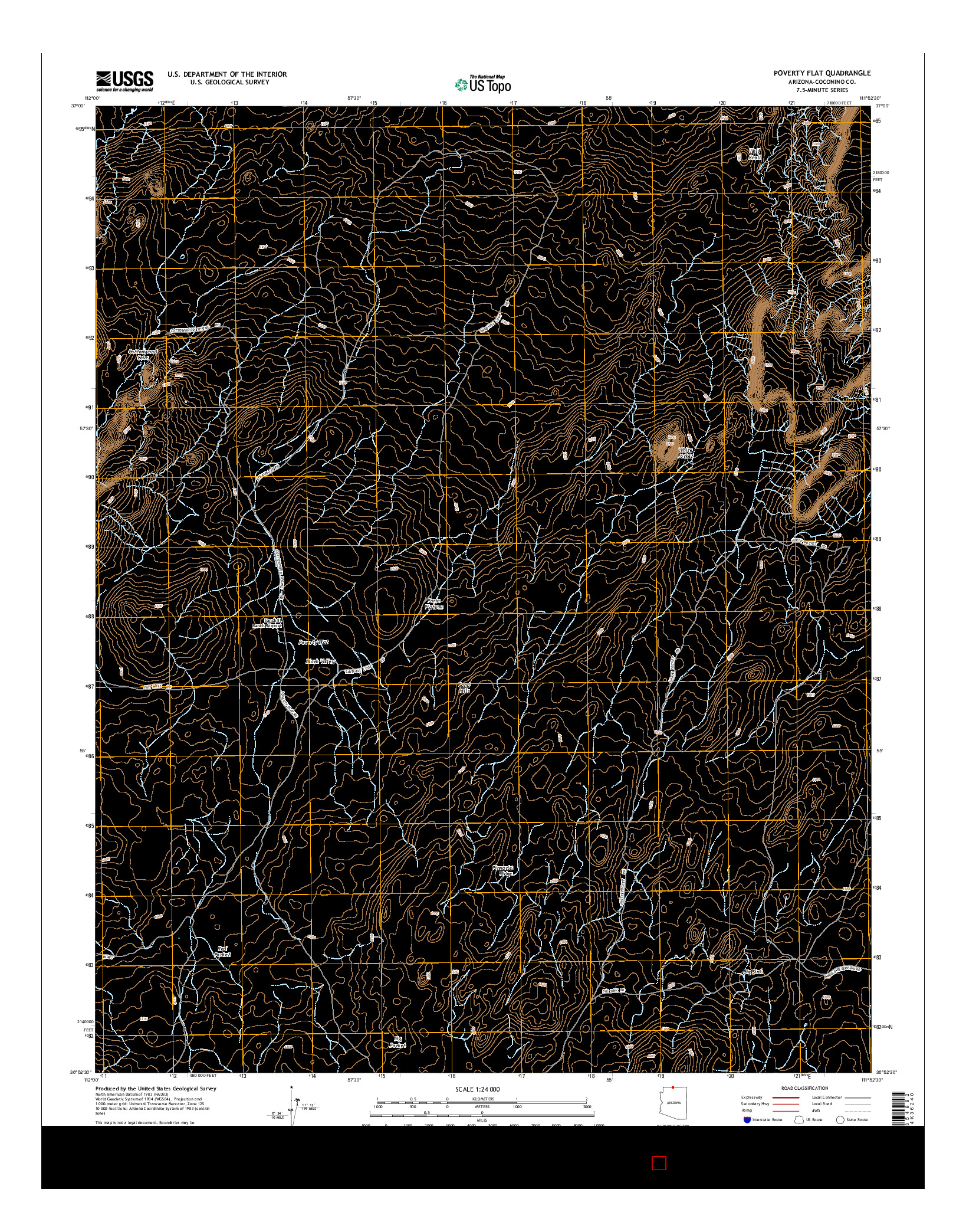 USGS US TOPO 7.5-MINUTE MAP FOR POVERTY FLAT, AZ 2014