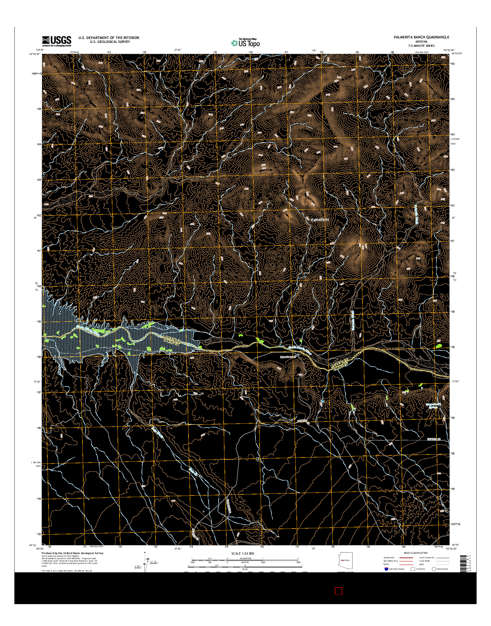 USGS US TOPO 7.5-MINUTE MAP FOR PALMERITA RANCH, AZ 2014