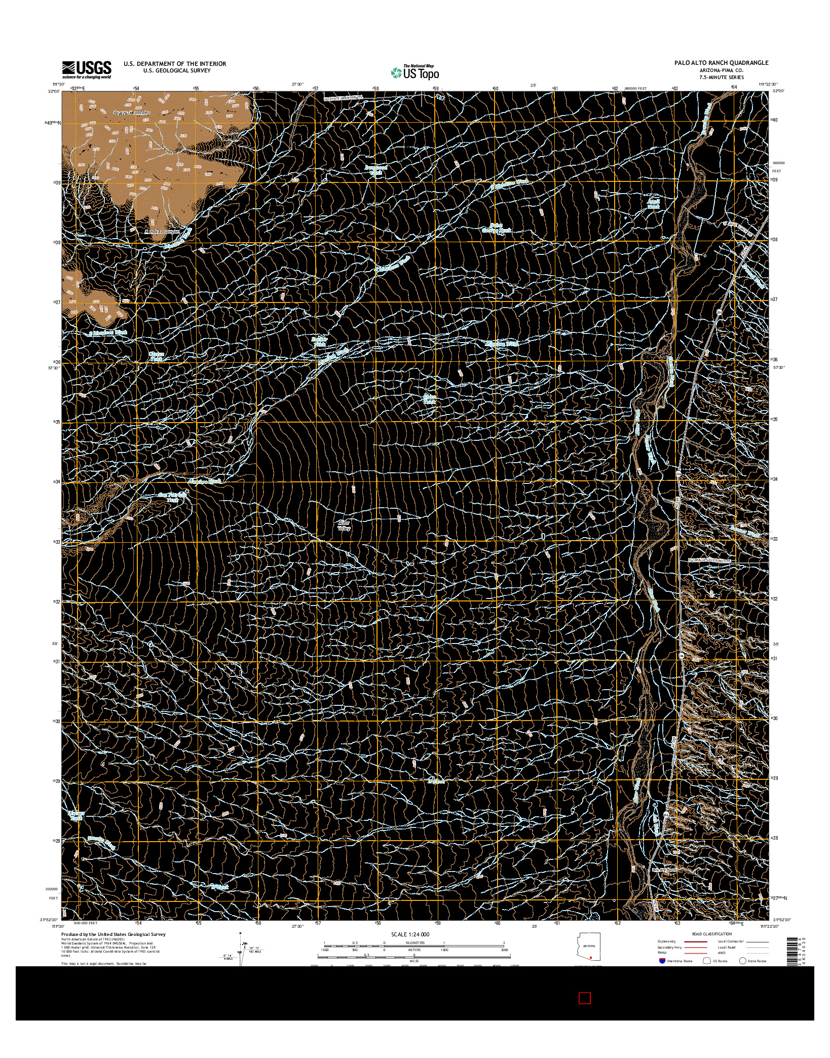 USGS US TOPO 7.5-MINUTE MAP FOR PALO ALTO RANCH, AZ 2014