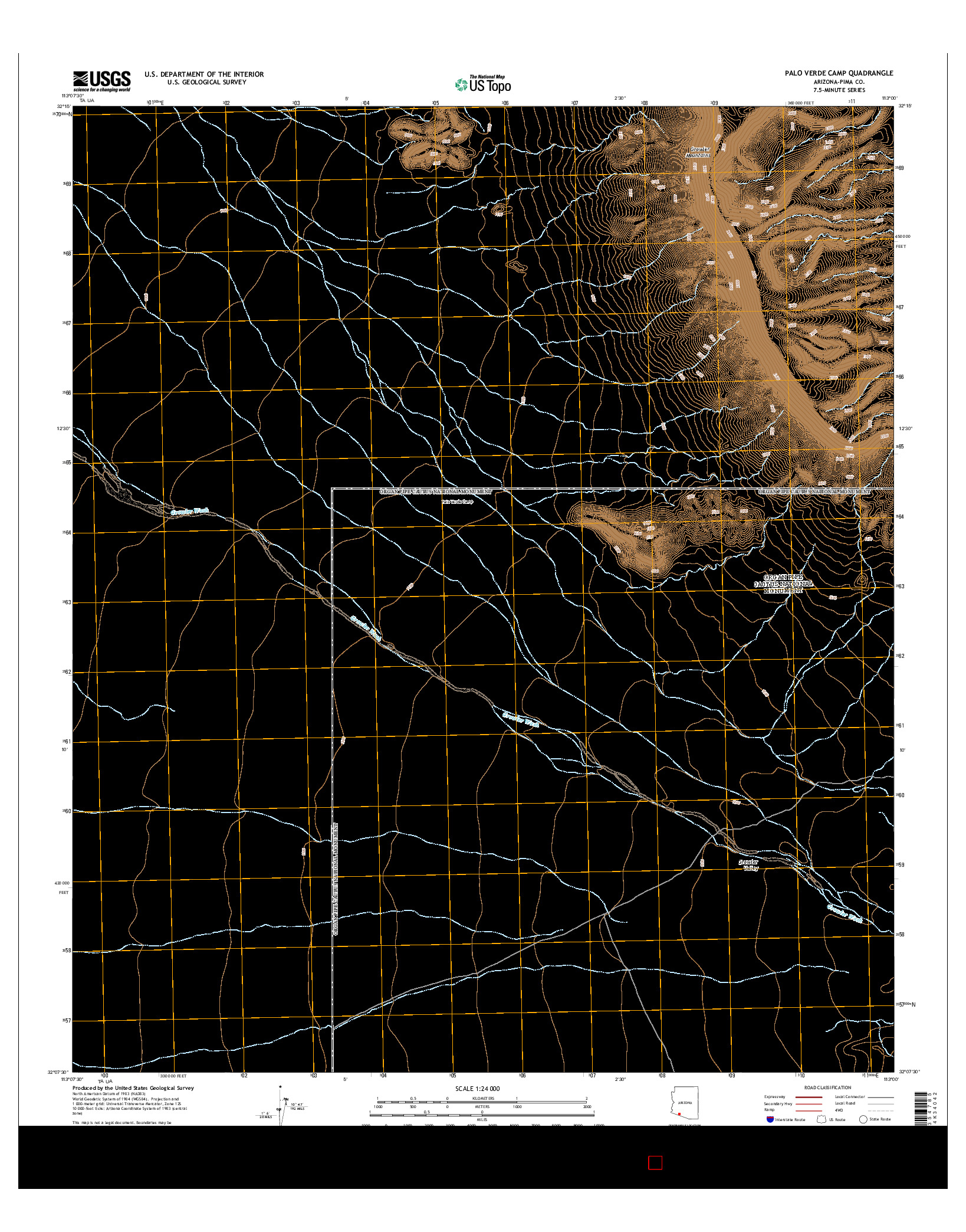 USGS US TOPO 7.5-MINUTE MAP FOR PALO VERDE CAMP, AZ 2014