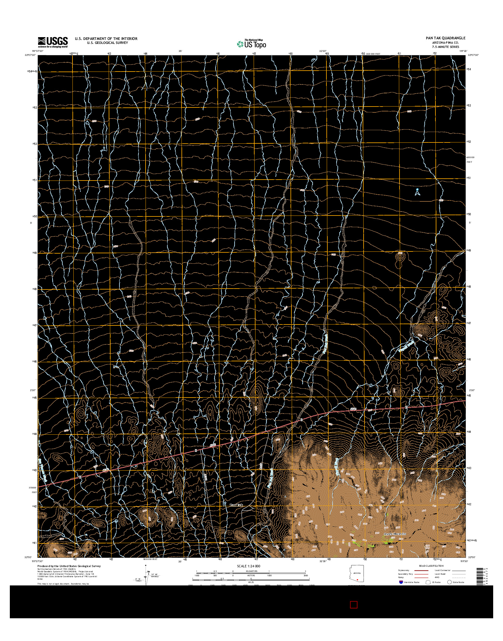 USGS US TOPO 7.5-MINUTE MAP FOR PAN TAK, AZ 2014