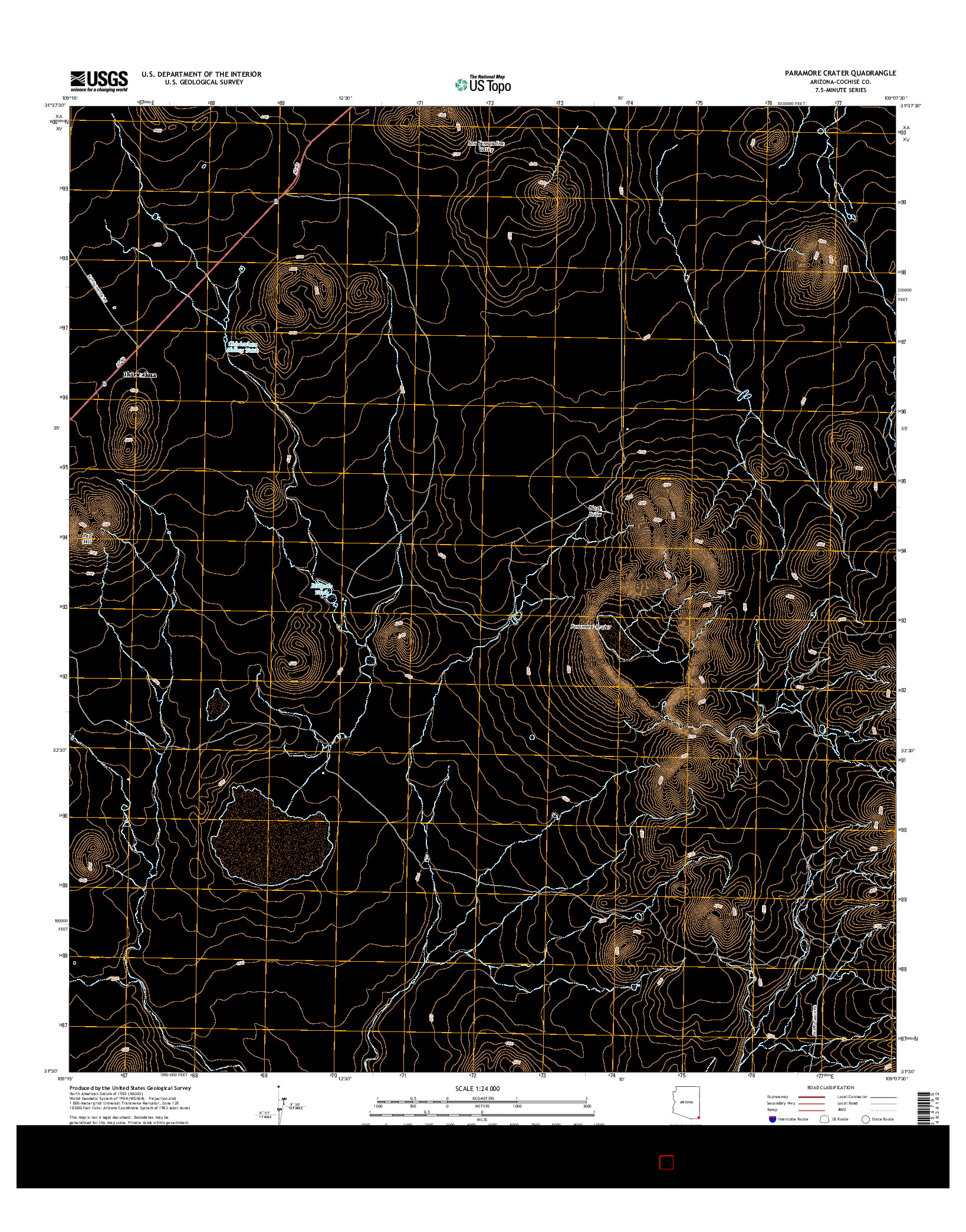 USGS US TOPO 7.5-MINUTE MAP FOR PARAMORE CRATER, AZ 2014