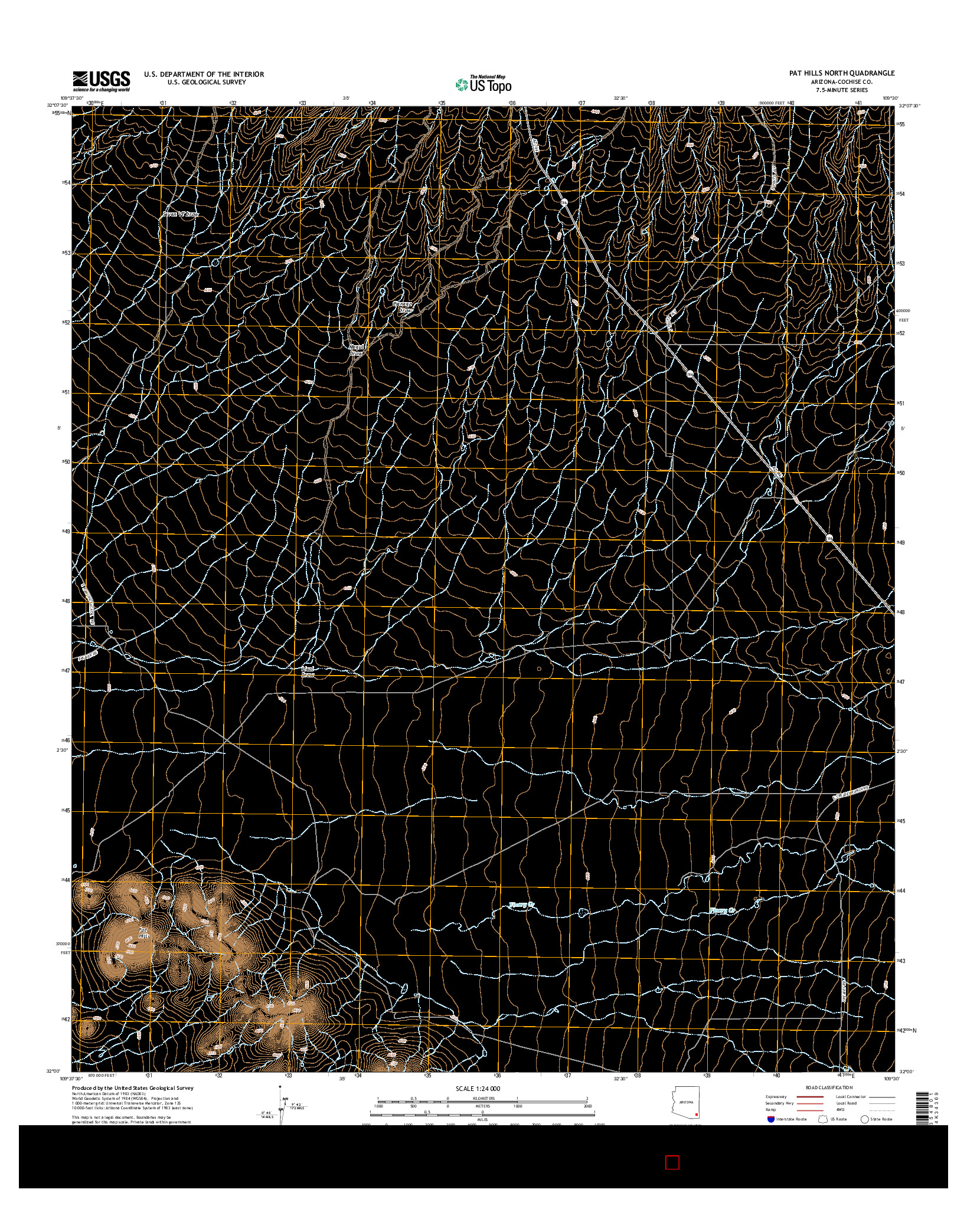 USGS US TOPO 7.5-MINUTE MAP FOR PAT HILLS NORTH, AZ 2014