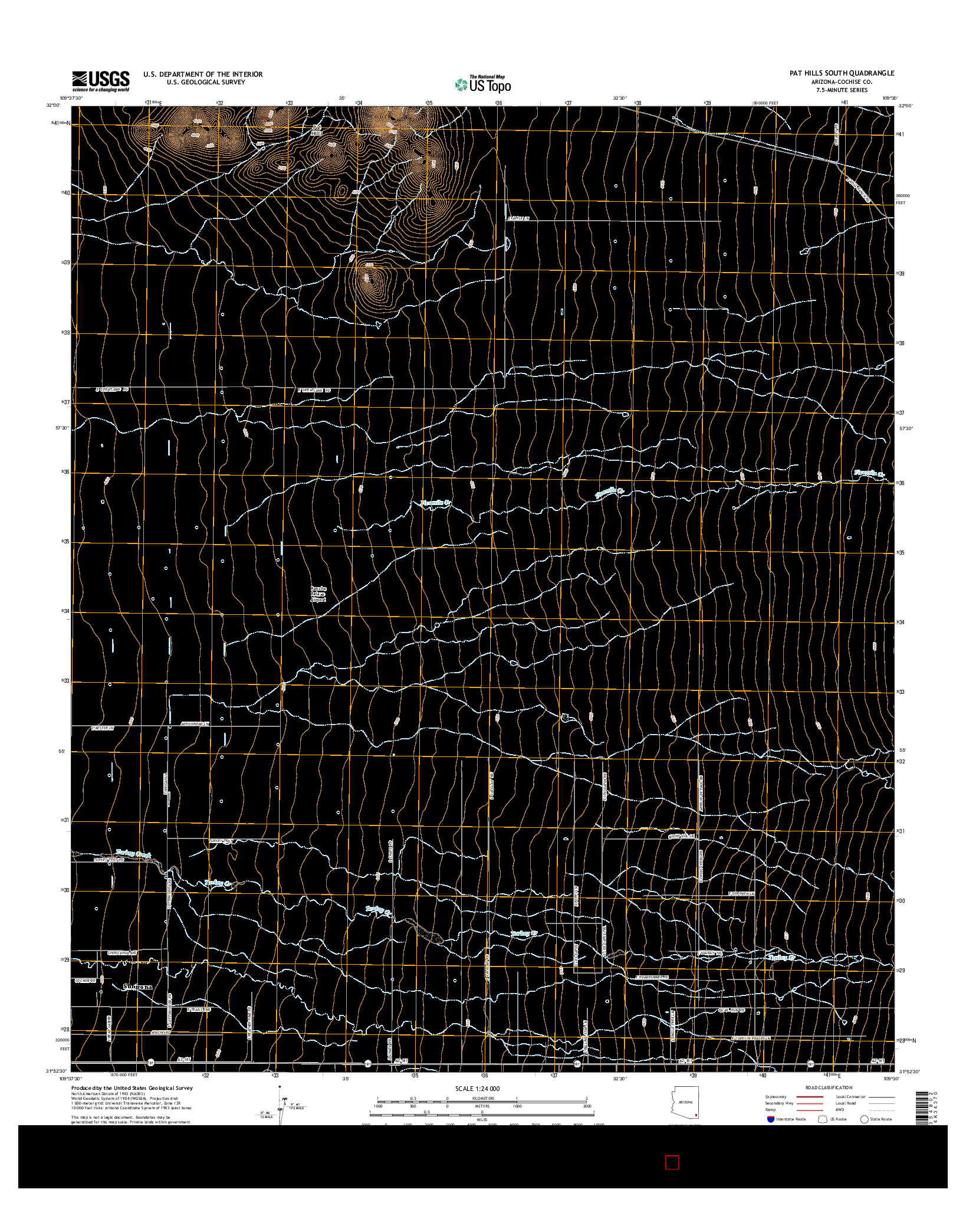 USGS US TOPO 7.5-MINUTE MAP FOR PAT HILLS SOUTH, AZ 2014