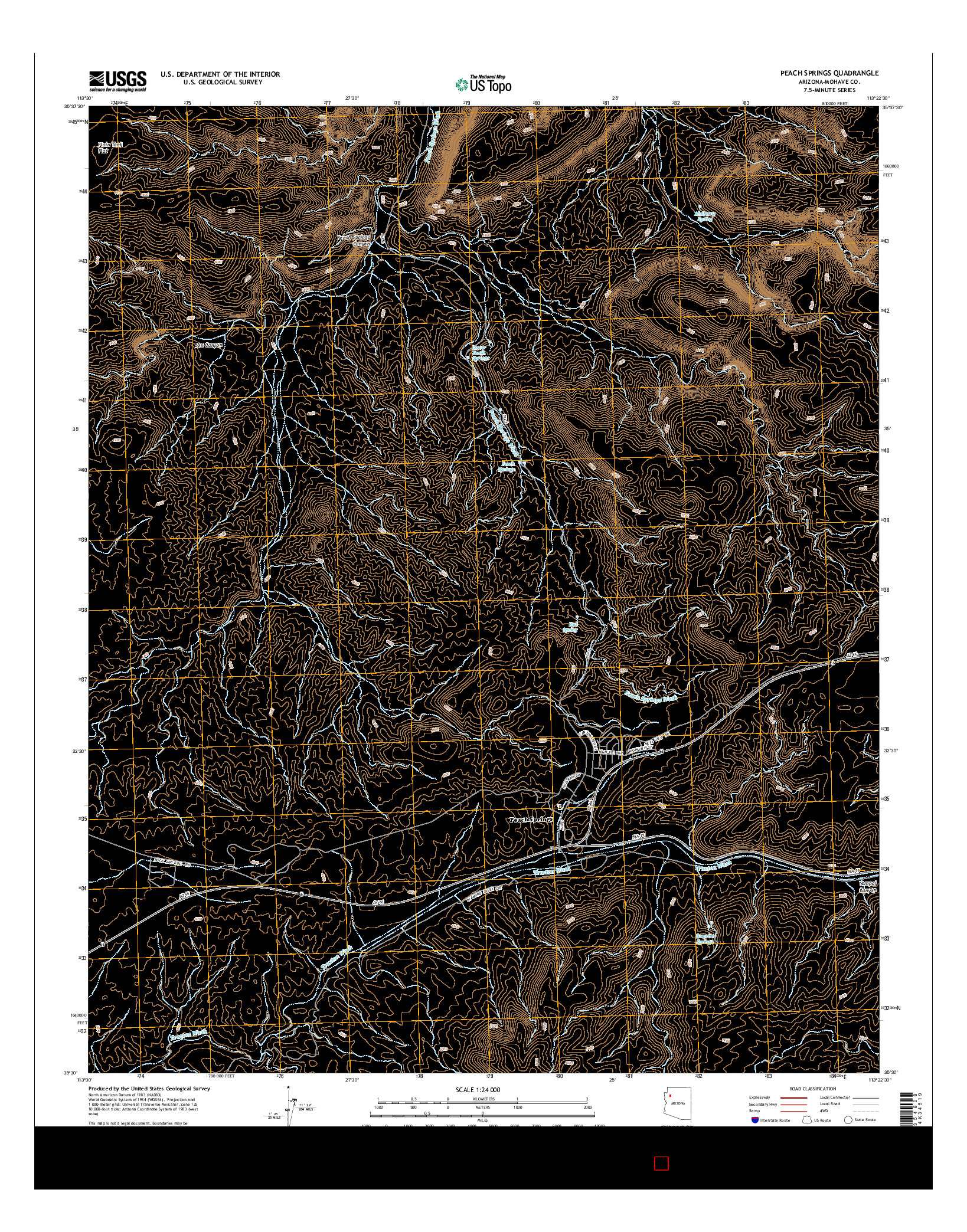 USGS US TOPO 7.5-MINUTE MAP FOR PEACH SPRINGS, AZ 2014