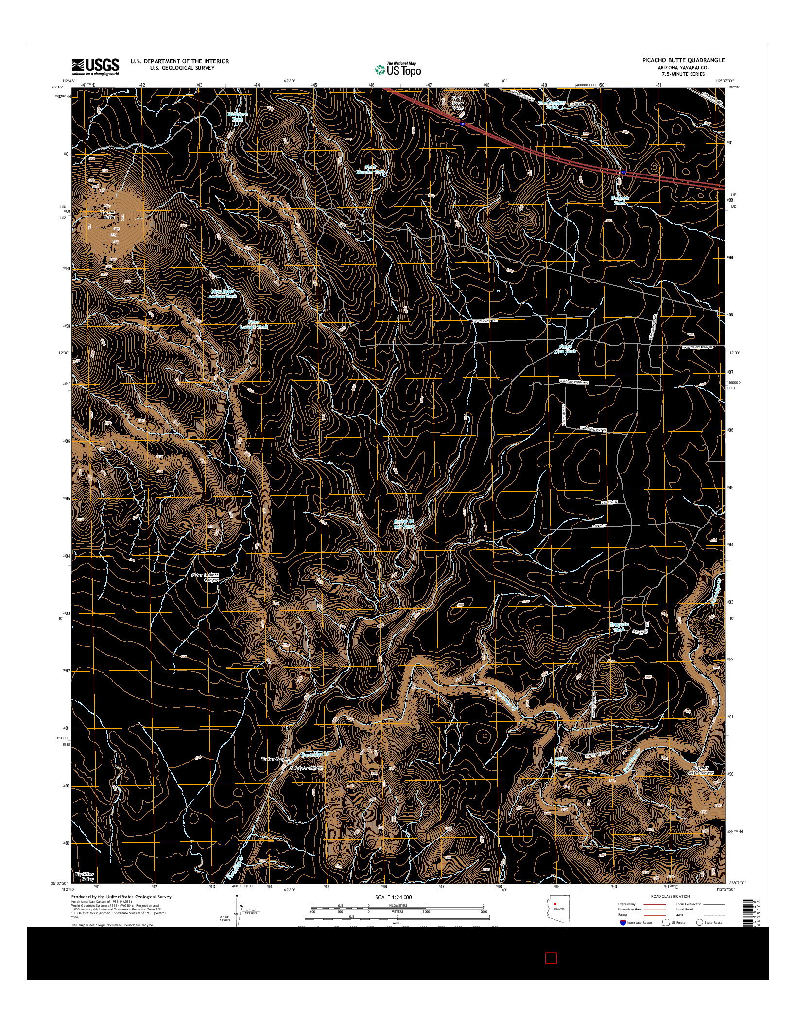 USGS US TOPO 7.5-MINUTE MAP FOR PICACHO BUTTE, AZ 2014