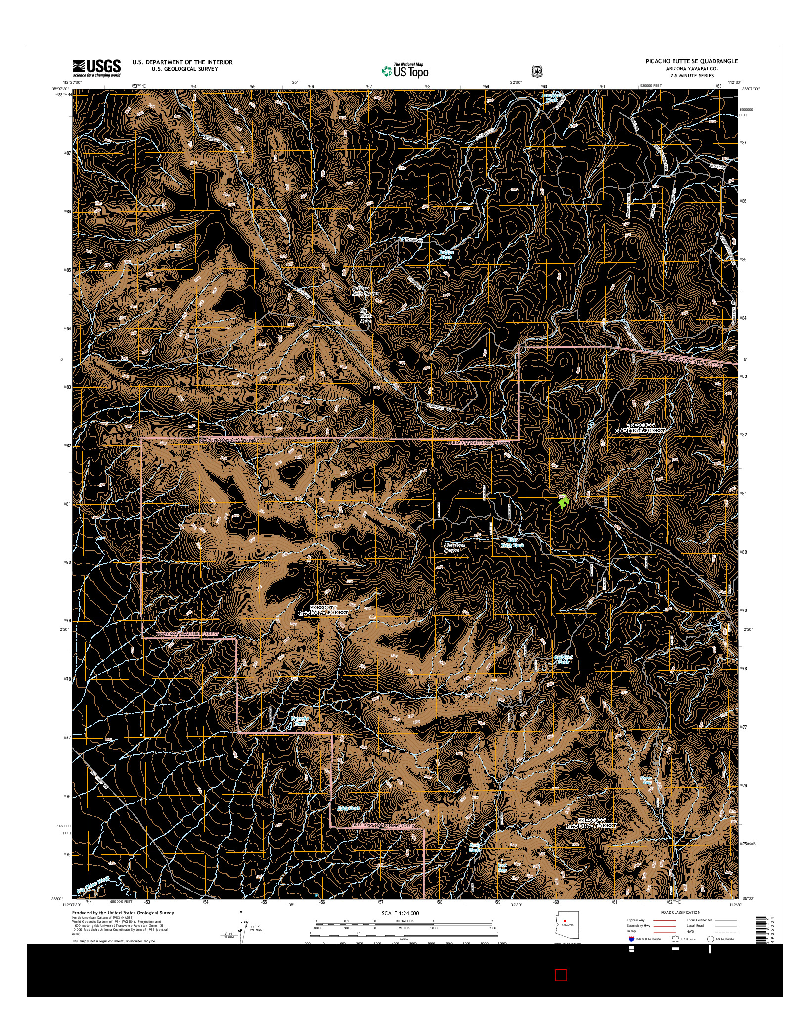 USGS US TOPO 7.5-MINUTE MAP FOR PICACHO BUTTE SE, AZ 2014
