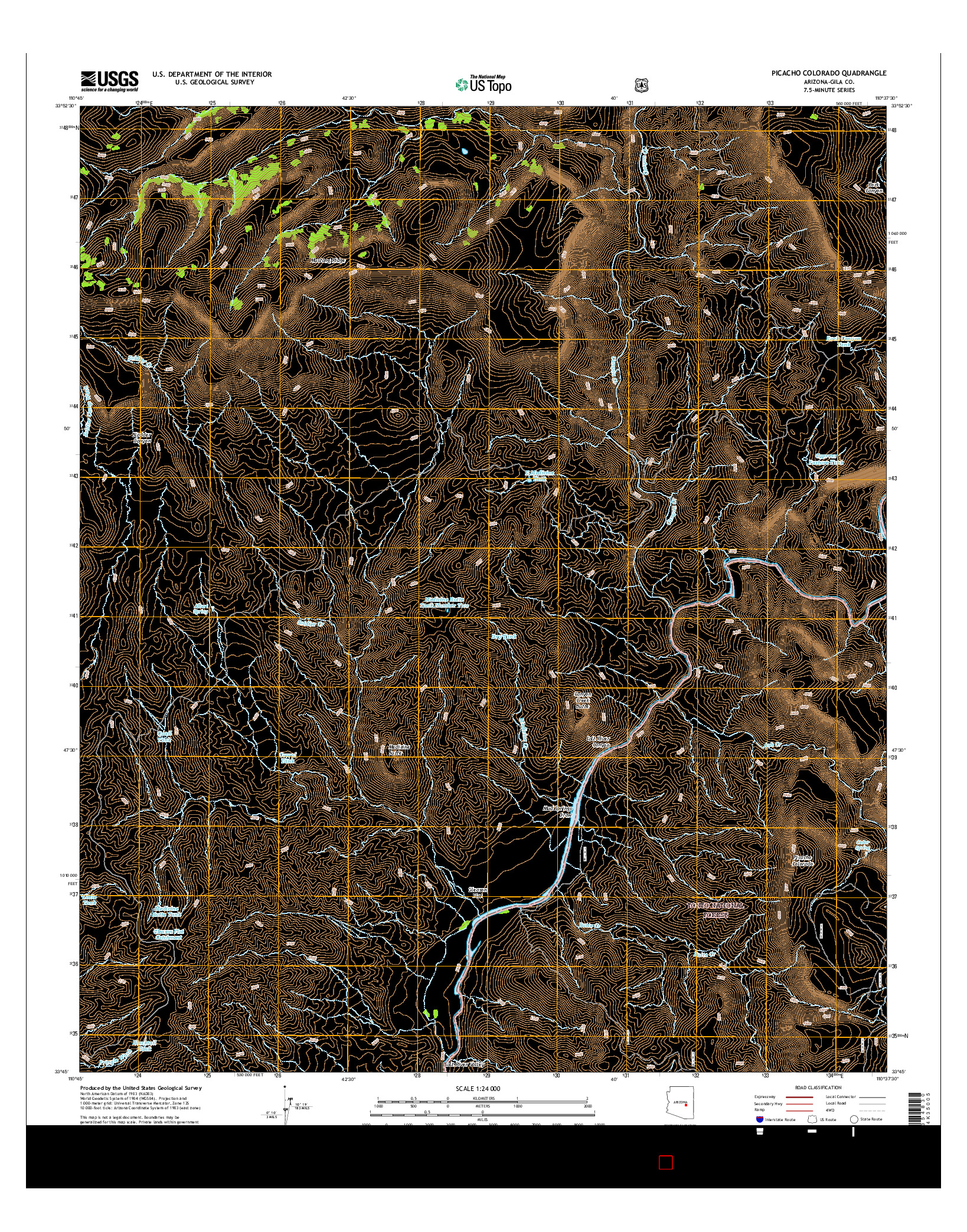 USGS US TOPO 7.5-MINUTE MAP FOR PICACHO COLORADO, AZ 2014