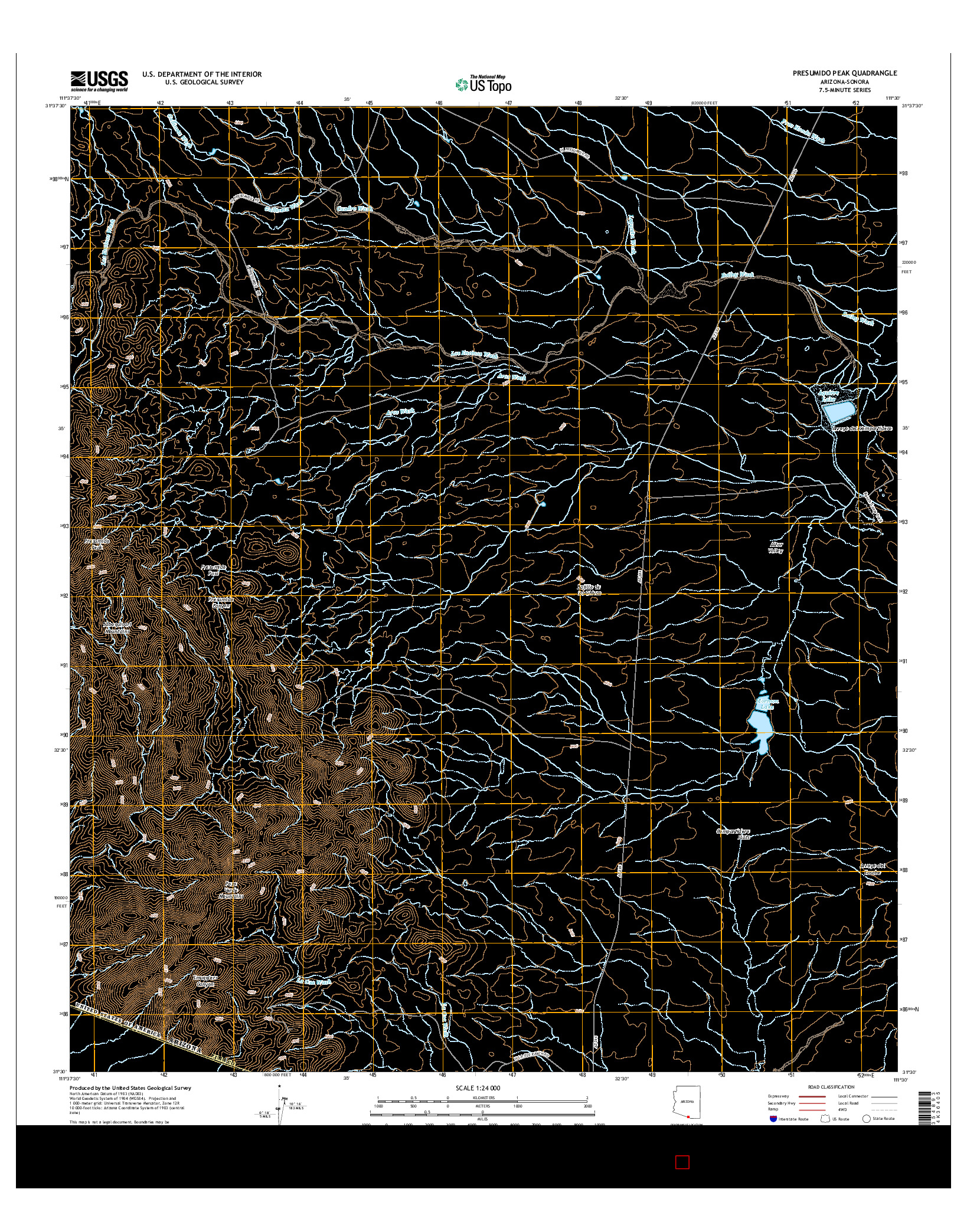 USGS US TOPO 7.5-MINUTE MAP FOR PRESUMIDO PEAK, AZ-SON 2014