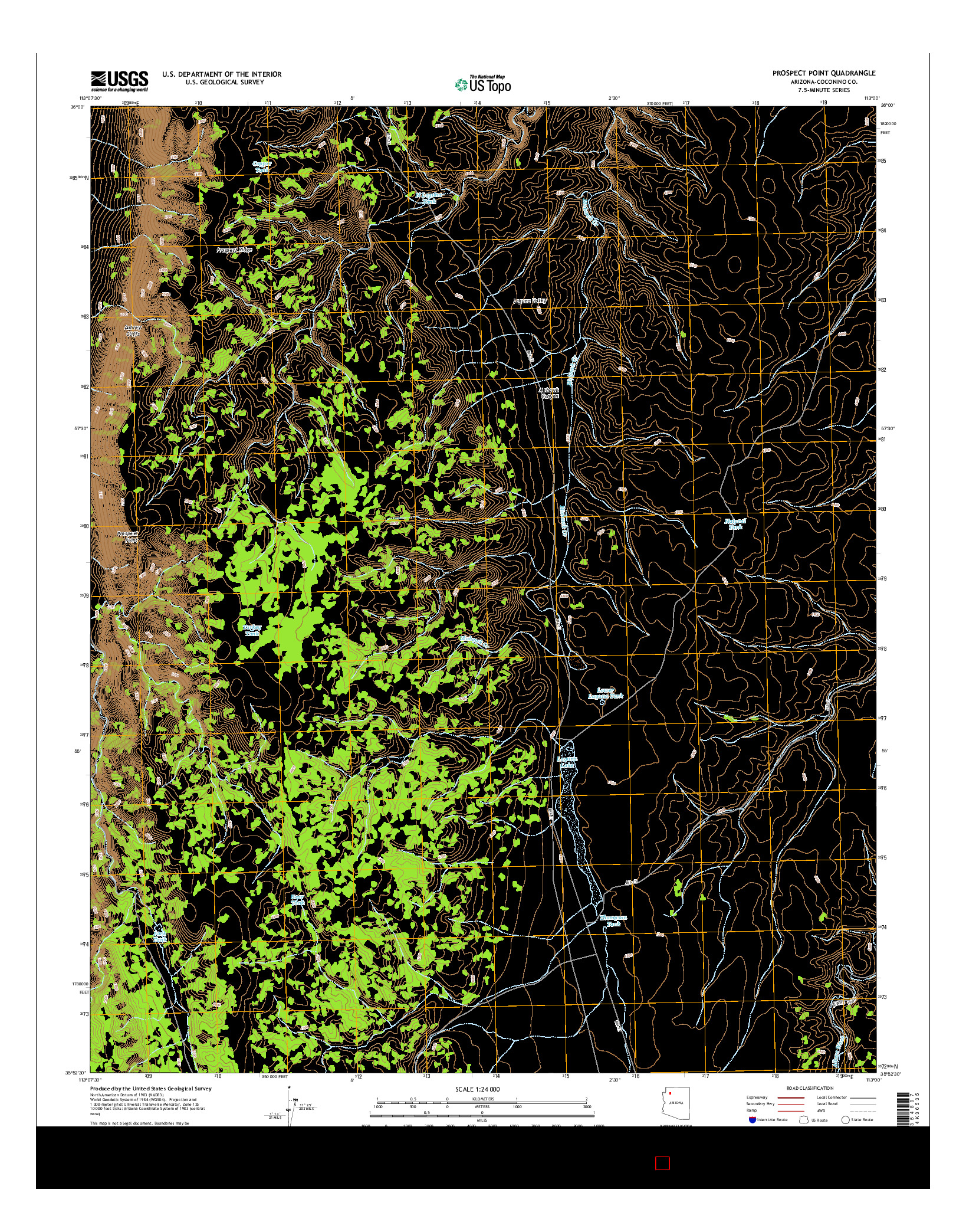 USGS US TOPO 7.5-MINUTE MAP FOR PROSPECT POINT, AZ 2014