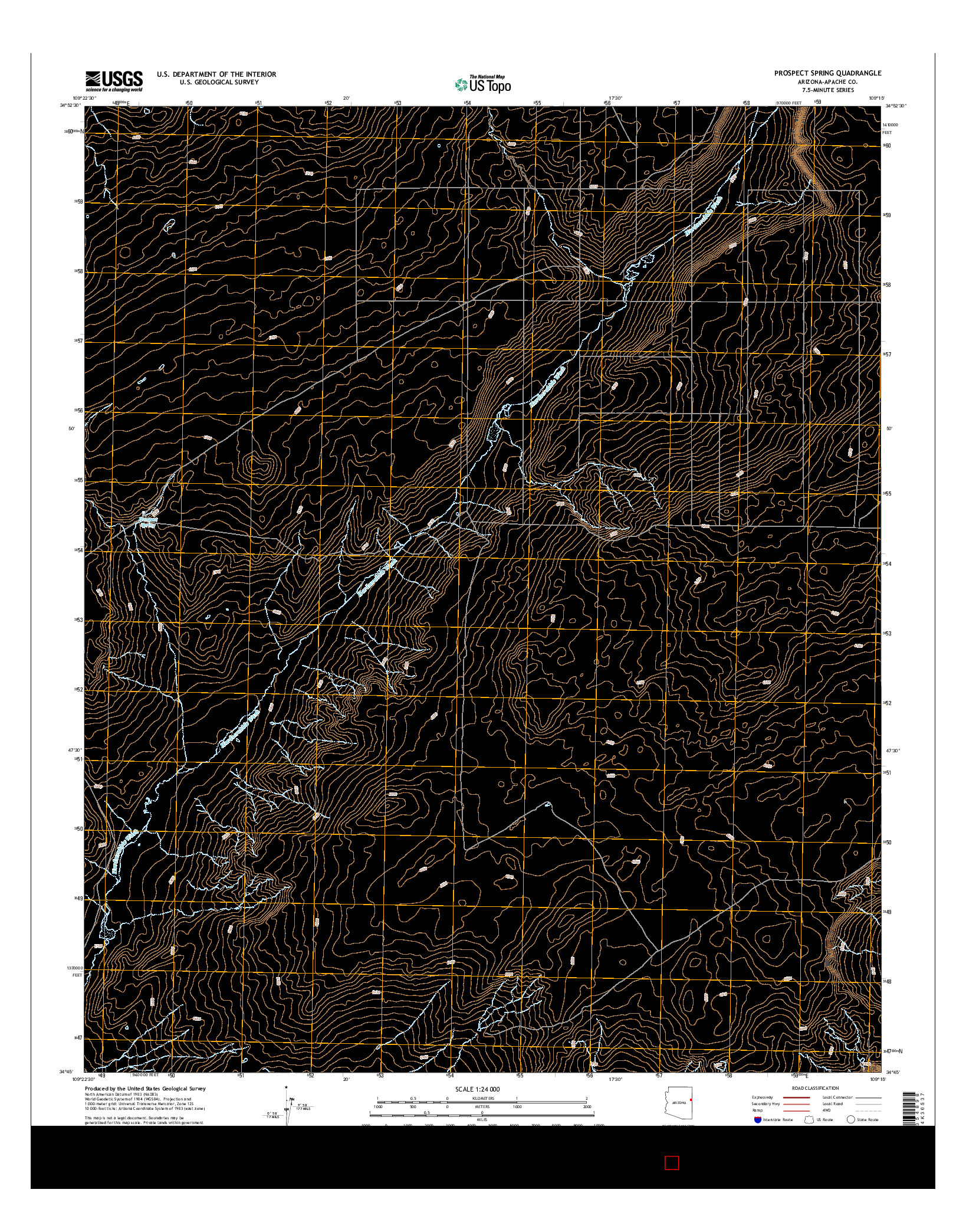 USGS US TOPO 7.5-MINUTE MAP FOR PROSPECT SPRING, AZ 2014