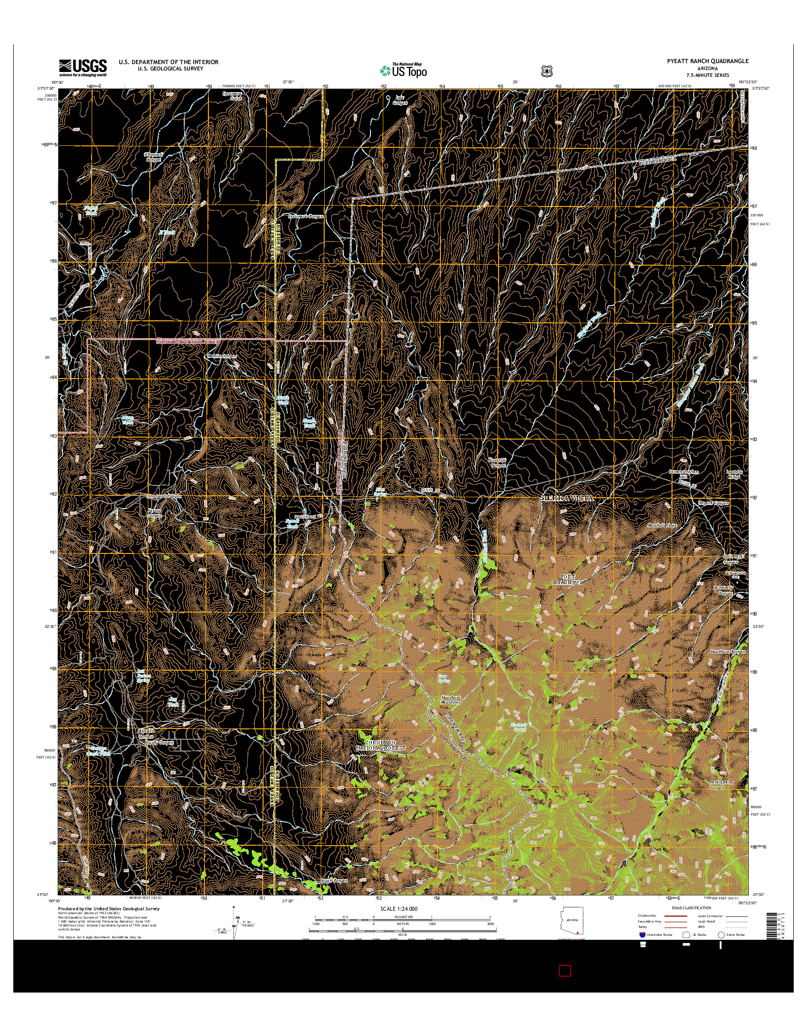 USGS US TOPO 7.5-MINUTE MAP FOR PYEATT RANCH, AZ 2014