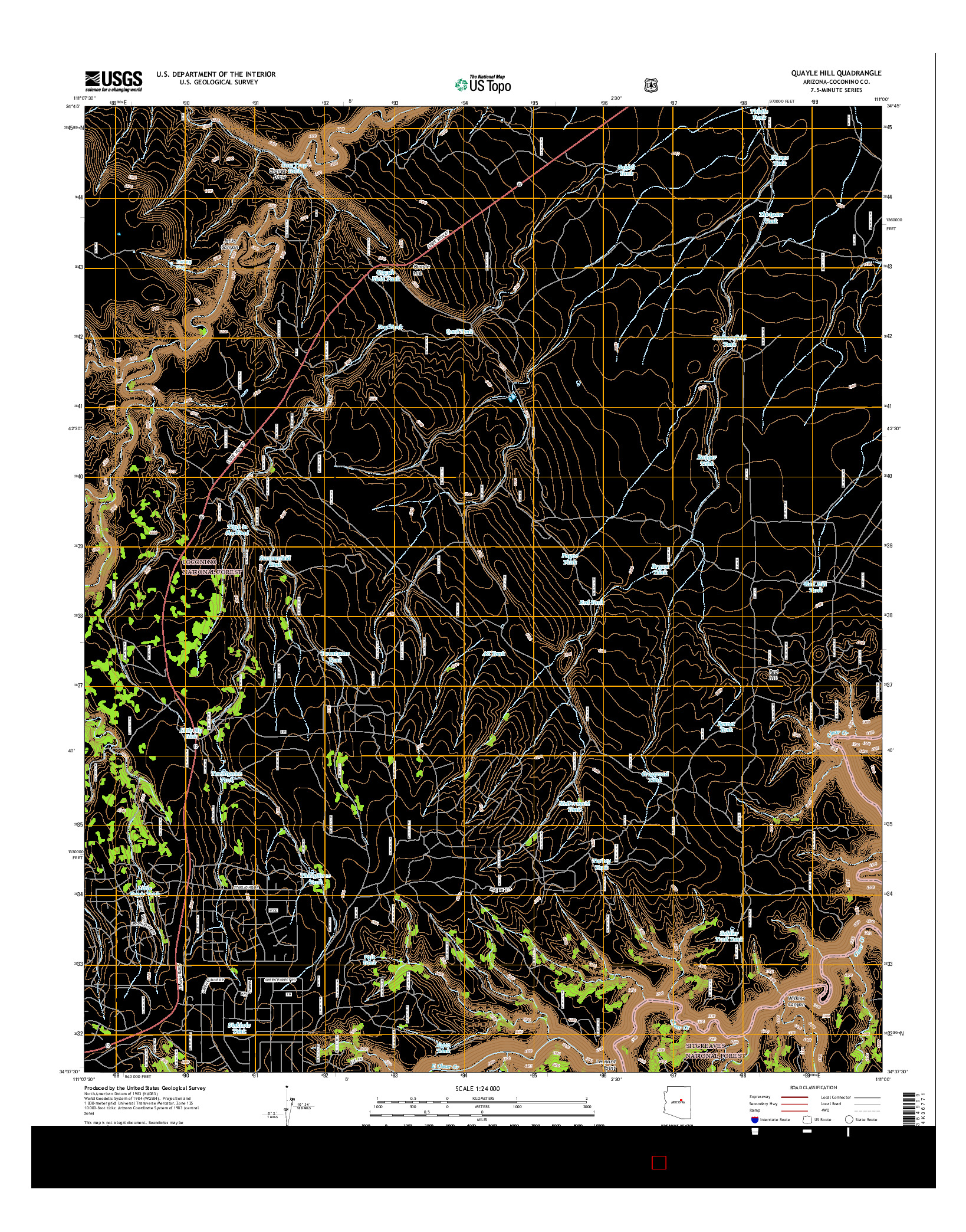 USGS US TOPO 7.5-MINUTE MAP FOR QUAYLE HILL, AZ 2014