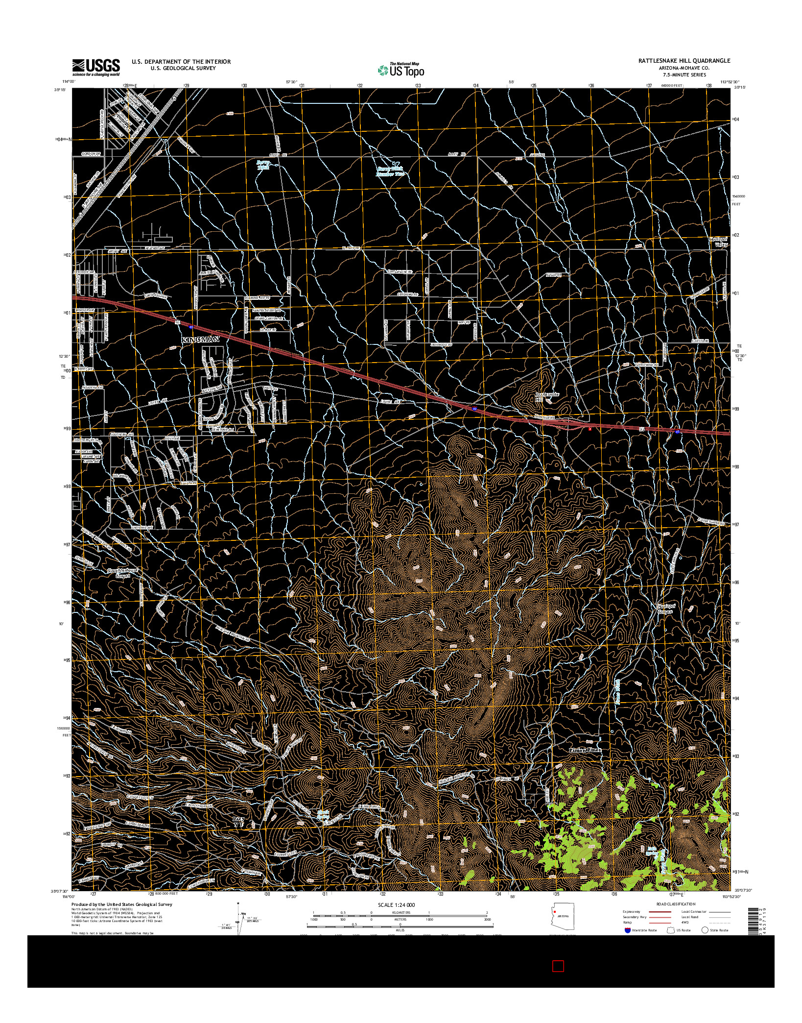 USGS US TOPO 7.5-MINUTE MAP FOR RATTLESNAKE HILL, AZ 2014