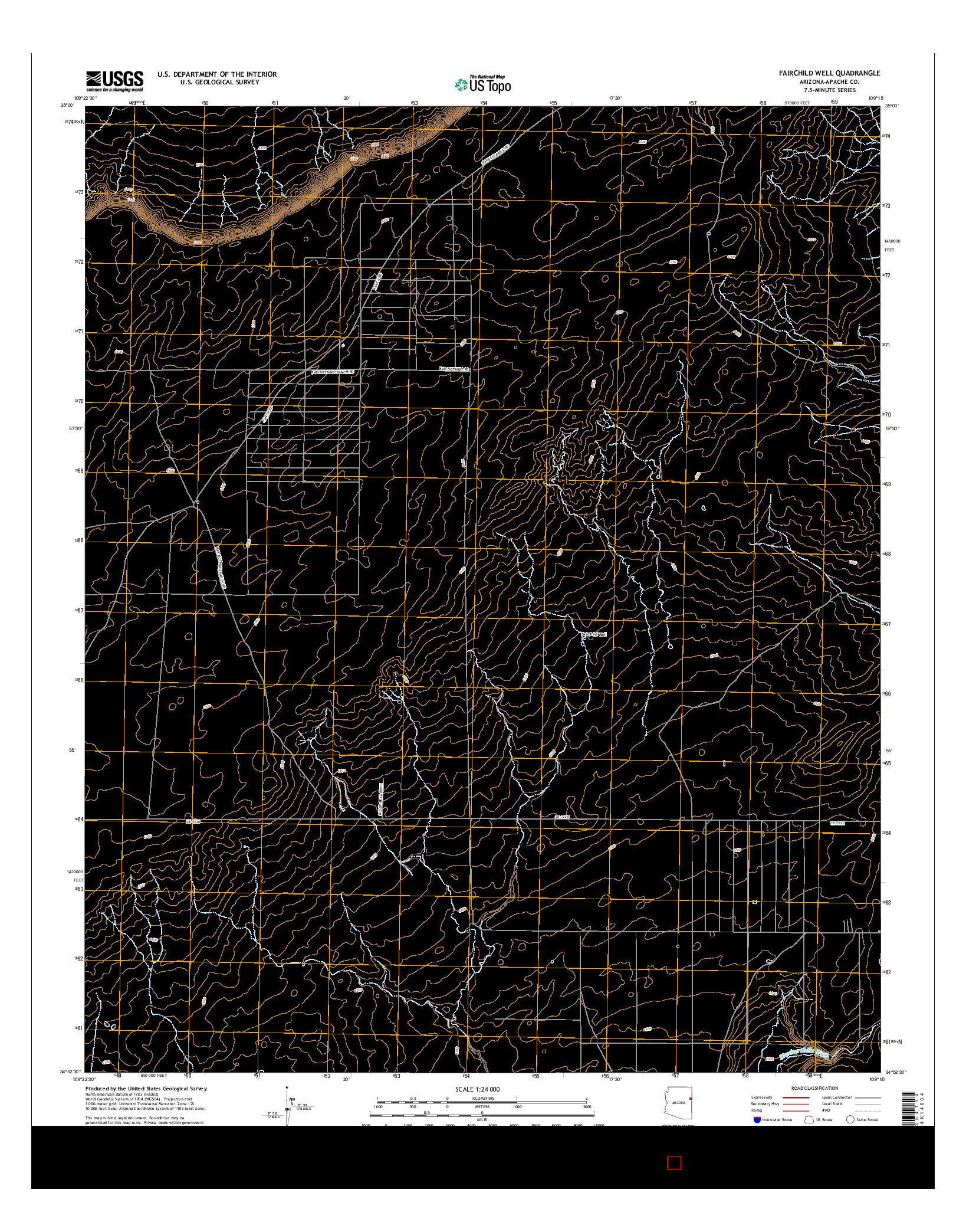 USGS US TOPO 7.5-MINUTE MAP FOR FAIRCHILD WELL, AZ 2014