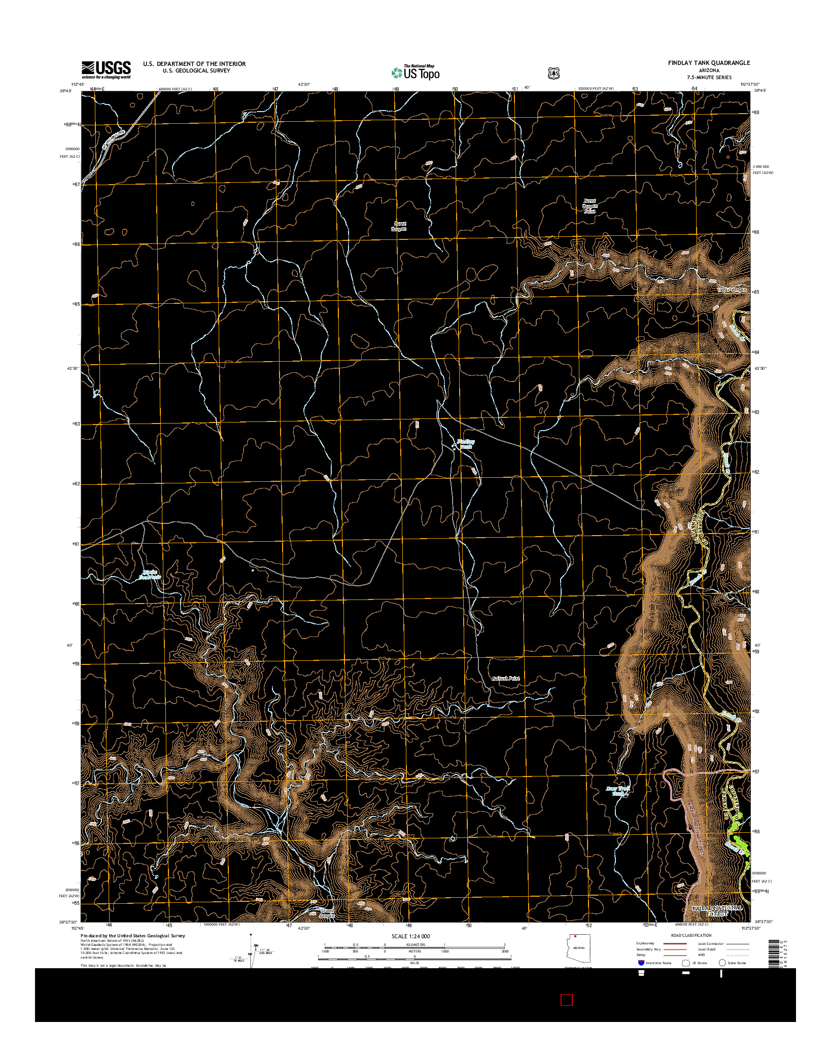 USGS US TOPO 7.5-MINUTE MAP FOR FINDLAY TANK, AZ 2014