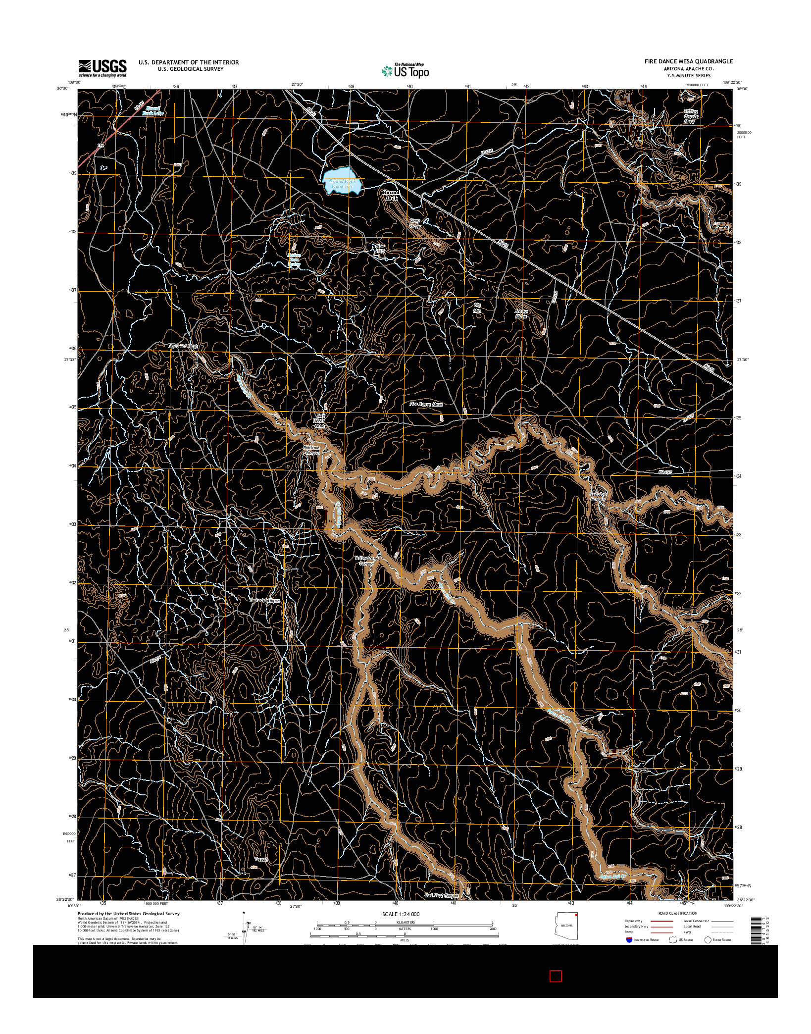 USGS US TOPO 7.5-MINUTE MAP FOR FIRE DANCE MESA, AZ 2014