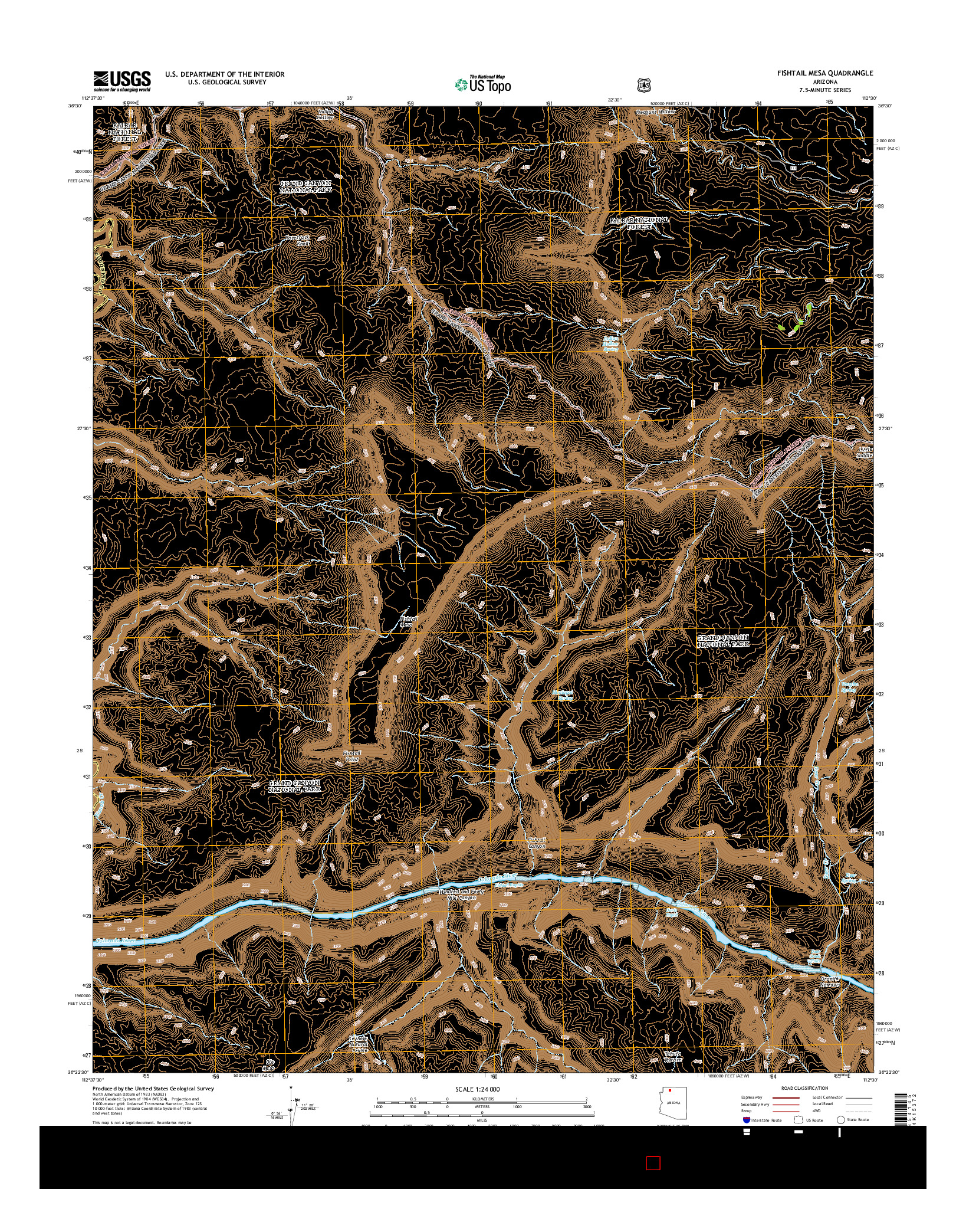 USGS US TOPO 7.5-MINUTE MAP FOR FISHTAIL MESA, AZ 2014