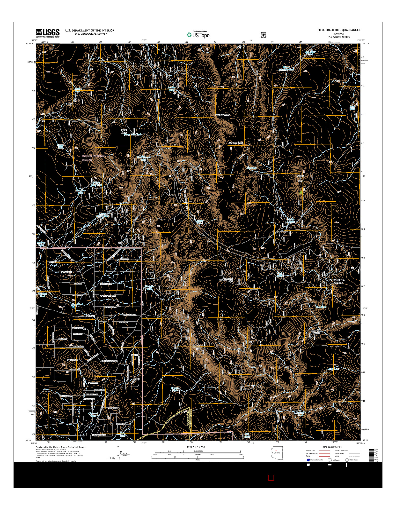 USGS US TOPO 7.5-MINUTE MAP FOR FITZGERALD HILL, AZ 2014