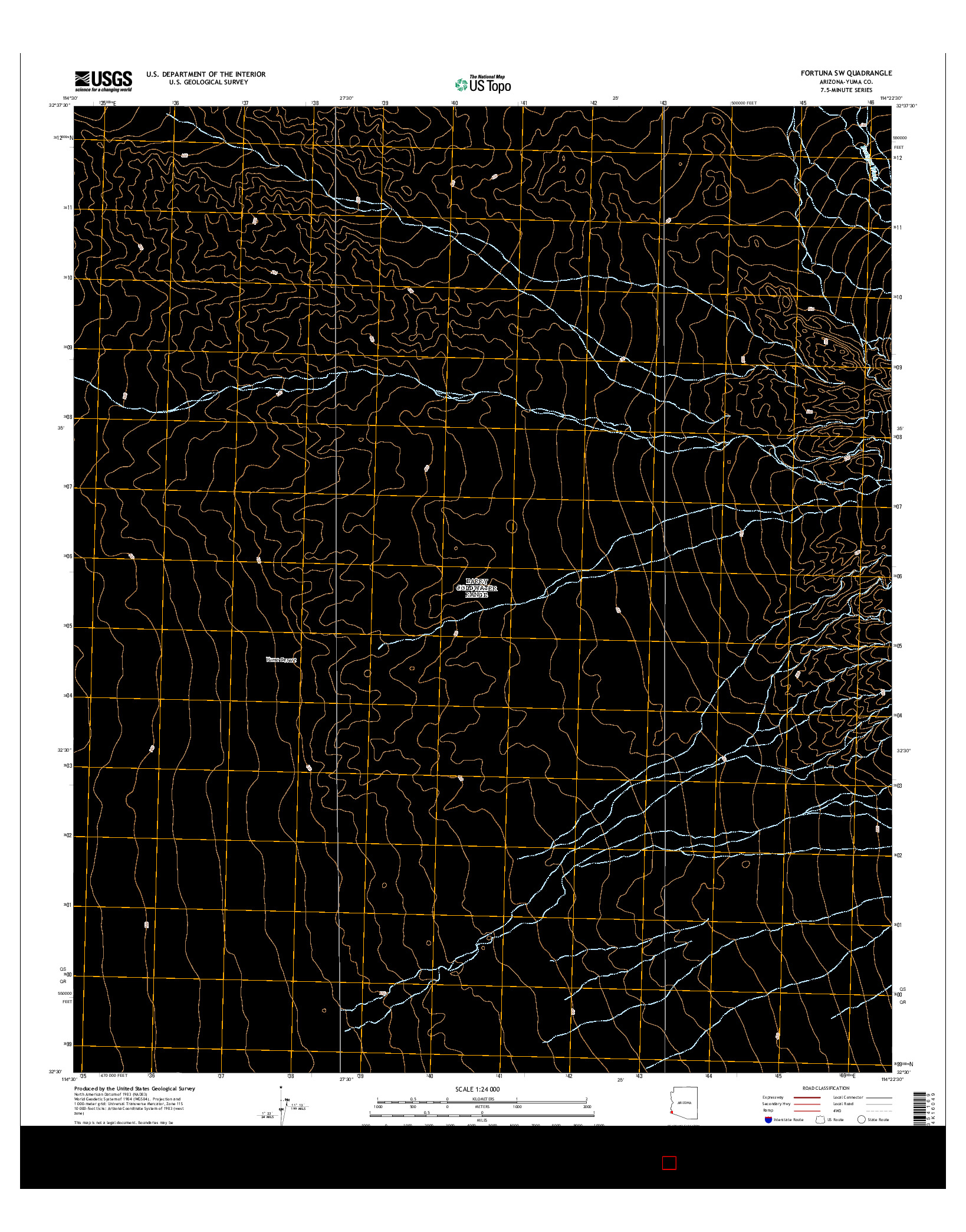 USGS US TOPO 7.5-MINUTE MAP FOR FORTUNA SW, AZ 2014