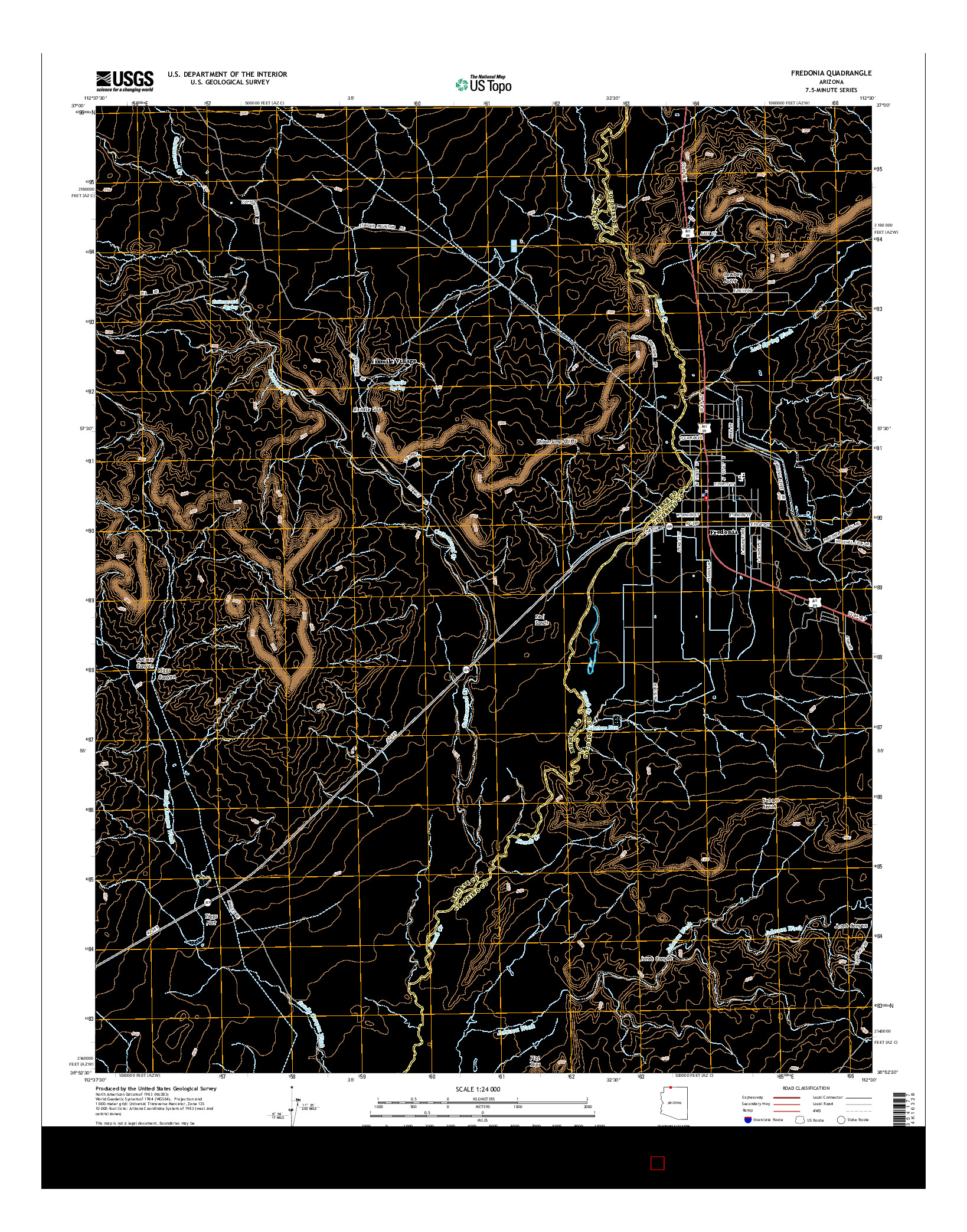 USGS US TOPO 7.5-MINUTE MAP FOR FREDONIA, AZ 2014