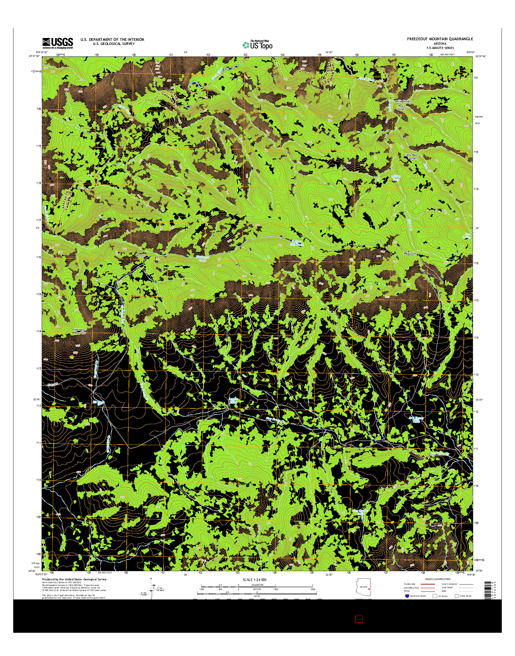 USGS US TOPO 7.5-MINUTE MAP FOR FREEZEOUT MOUNTAIN, AZ 2014