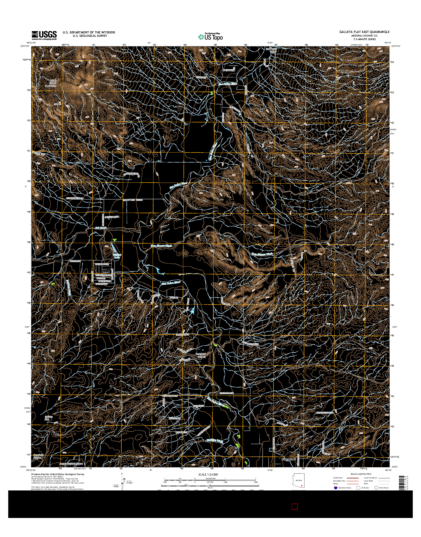 USGS US TOPO 7.5-MINUTE MAP FOR GALLETA FLAT EAST, AZ 2014