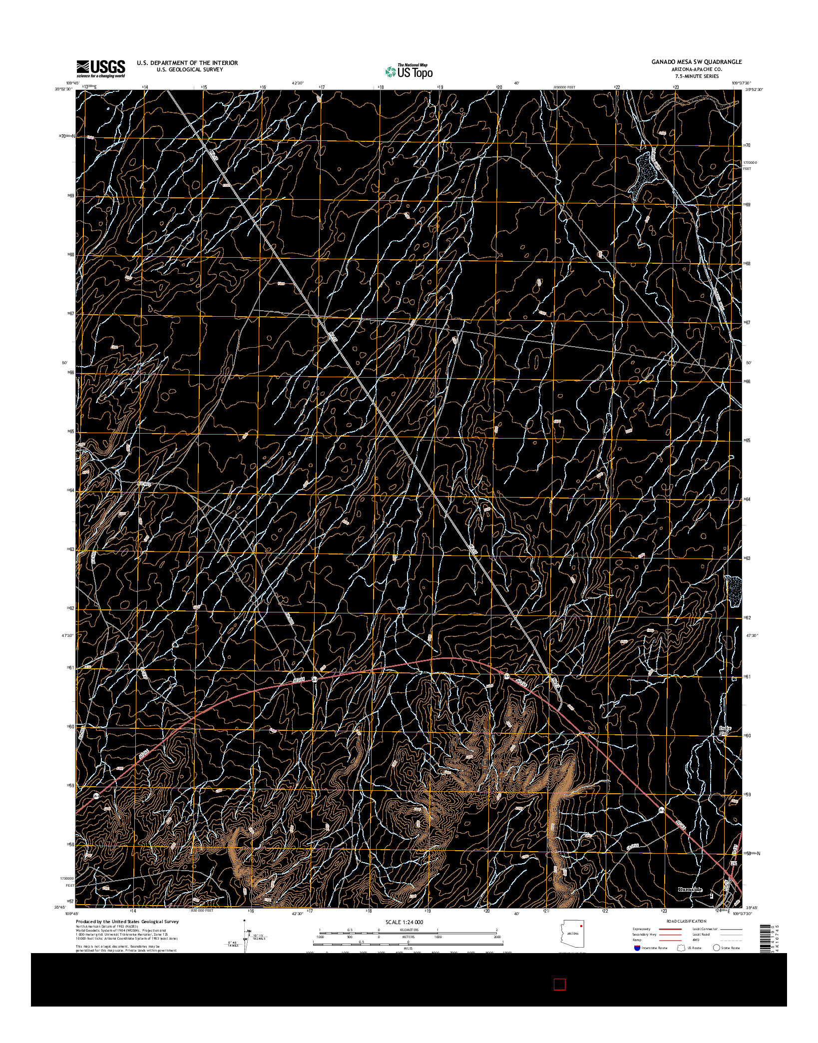 USGS US TOPO 7.5-MINUTE MAP FOR GANADO MESA SW, AZ 2014