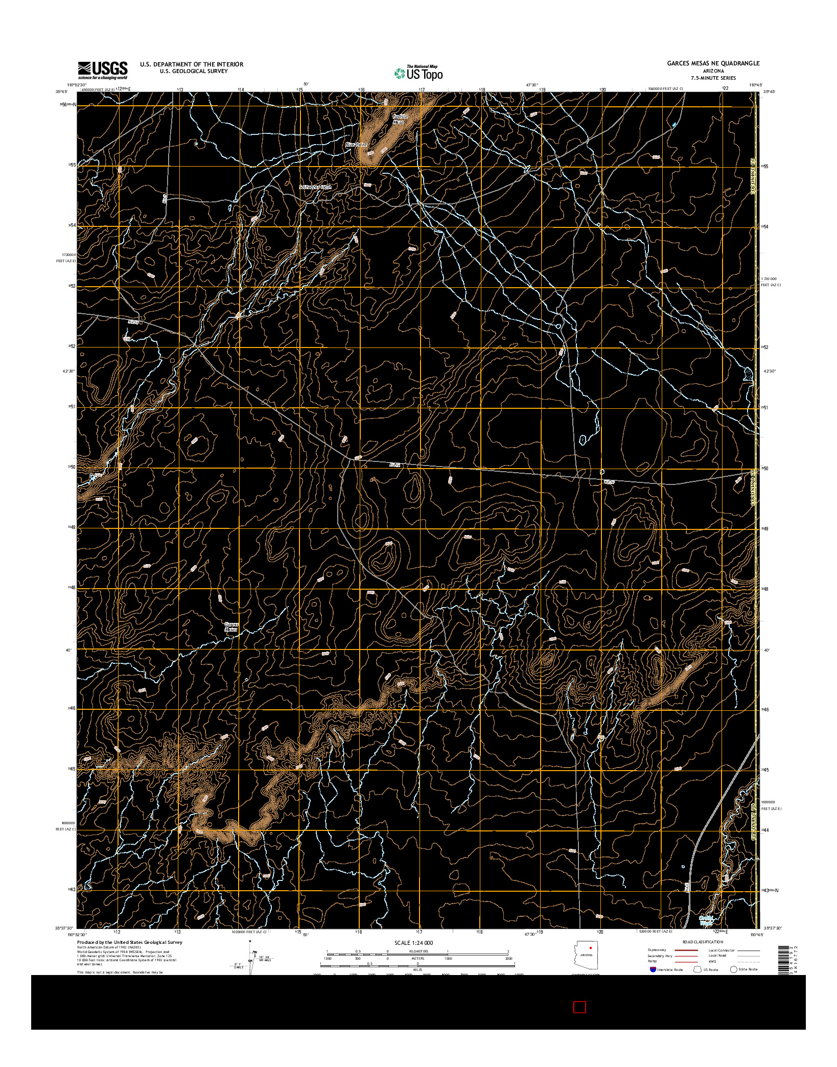 USGS US TOPO 7.5-MINUTE MAP FOR GARCES MESAS NE, AZ 2014
