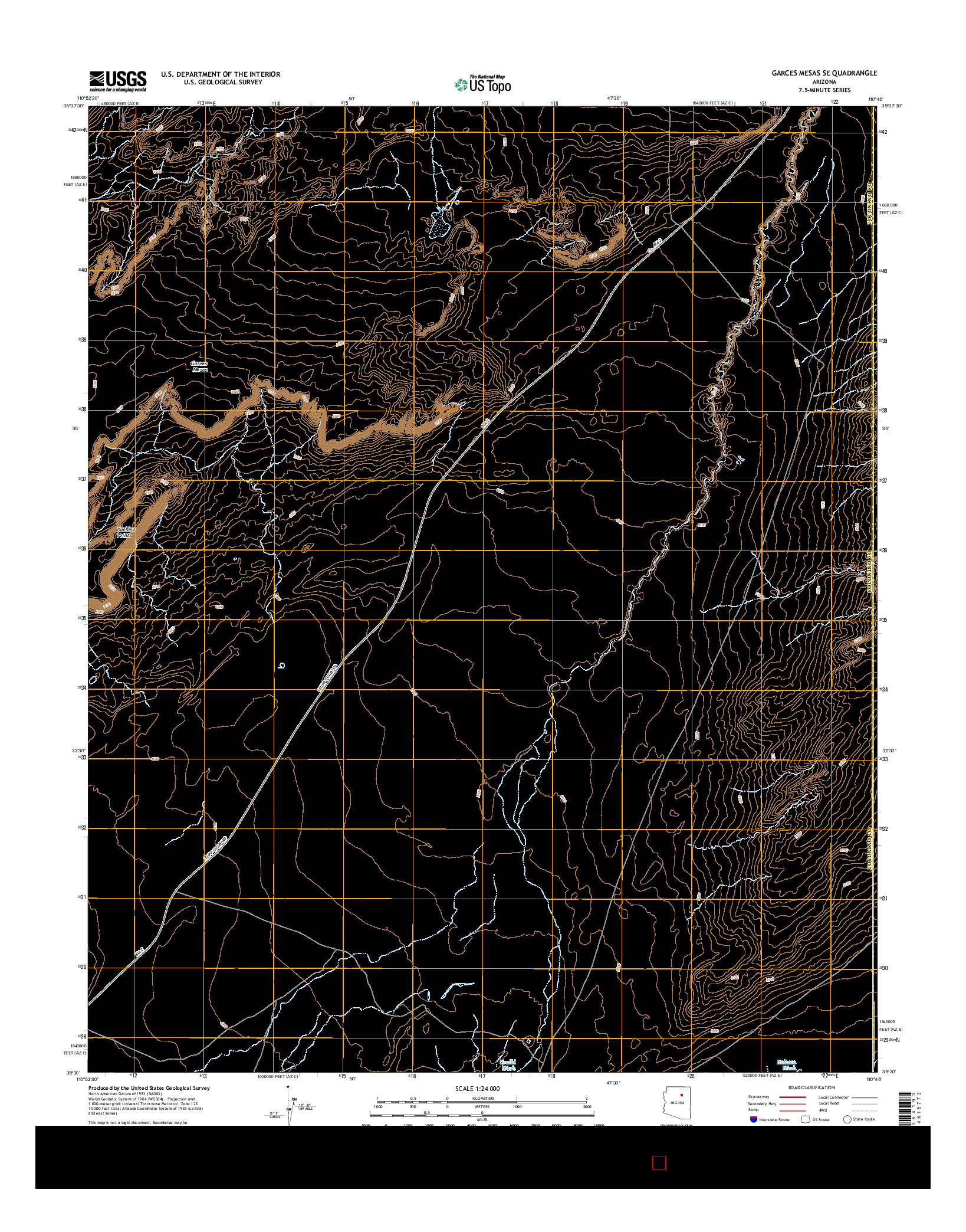 USGS US TOPO 7.5-MINUTE MAP FOR GARCES MESAS SE, AZ 2014