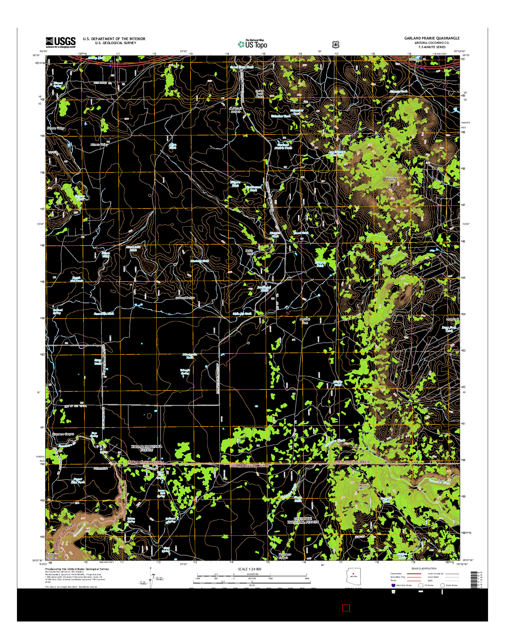 USGS US TOPO 7.5-MINUTE MAP FOR GARLAND PRAIRIE, AZ 2014