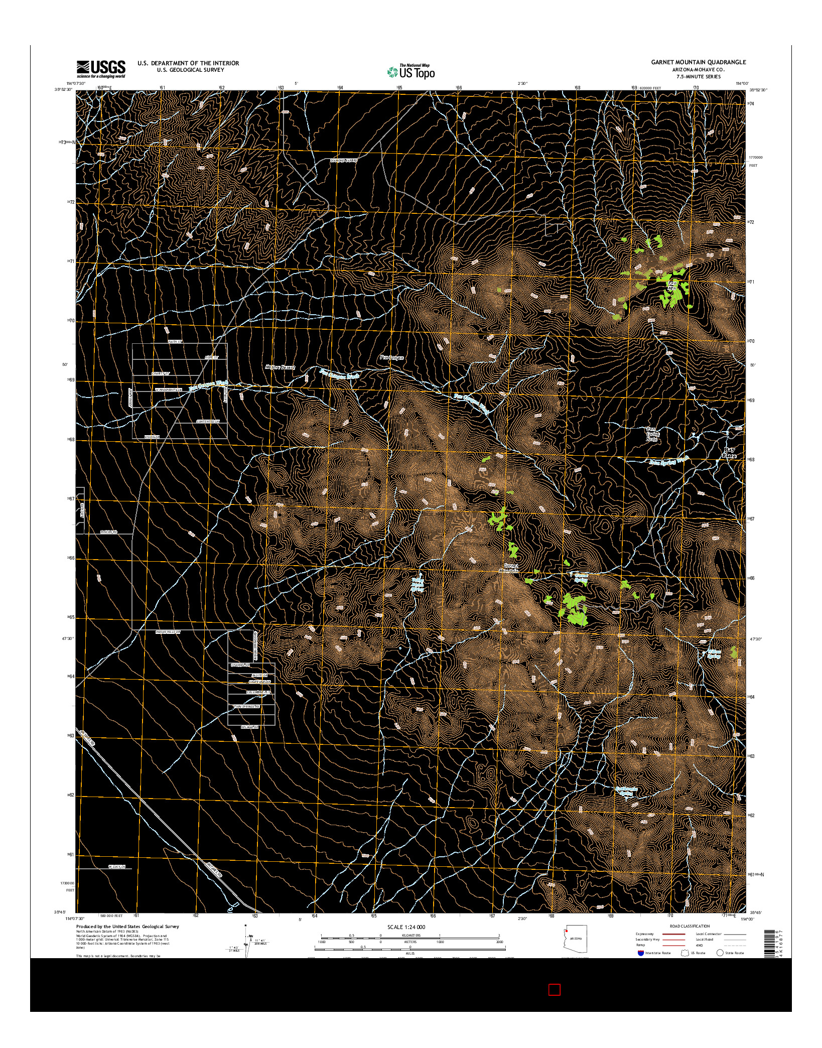 USGS US TOPO 7.5-MINUTE MAP FOR GARNET MOUNTAIN, AZ 2014