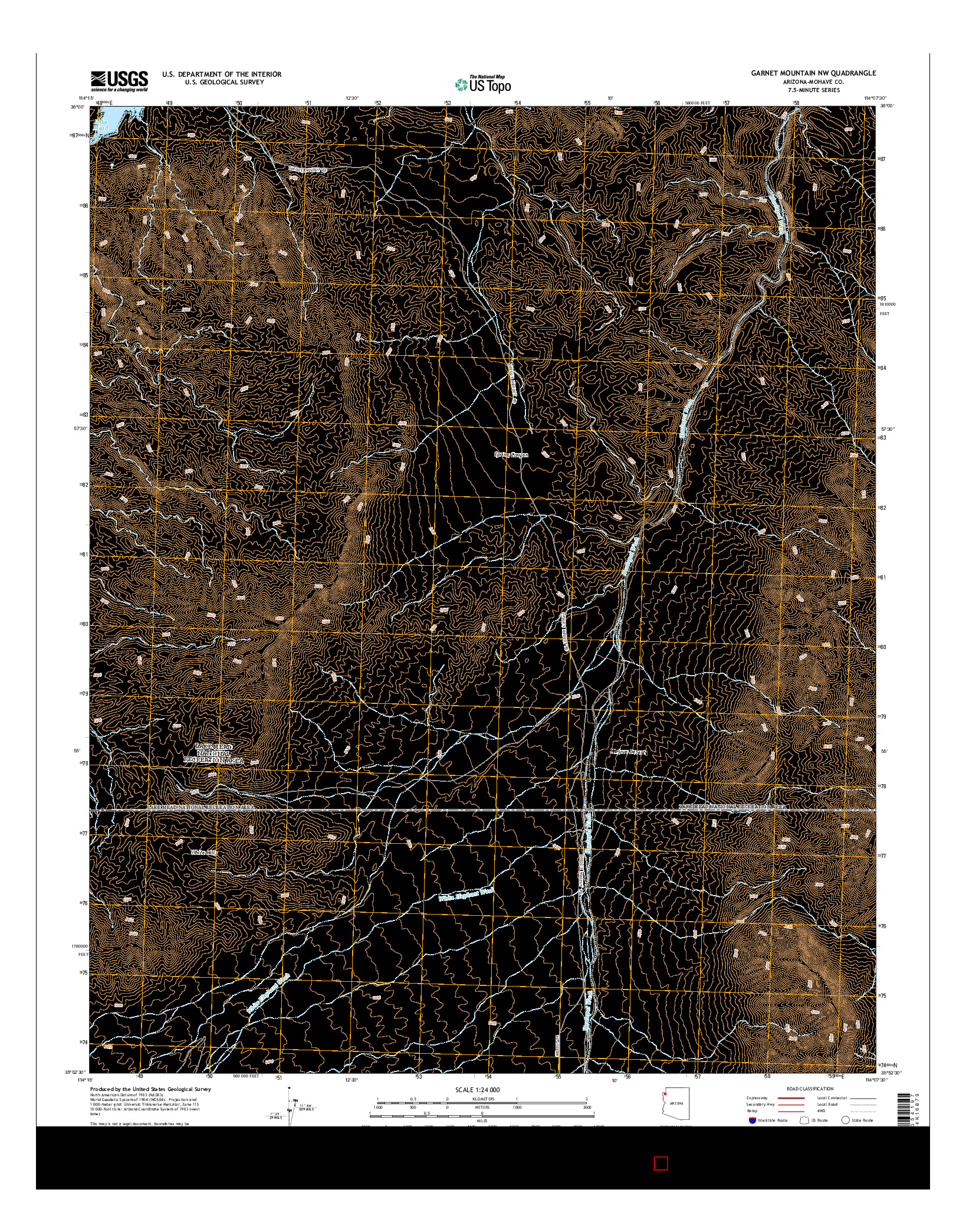 USGS US TOPO 7.5-MINUTE MAP FOR GARNET MOUNTAIN NW, AZ 2014