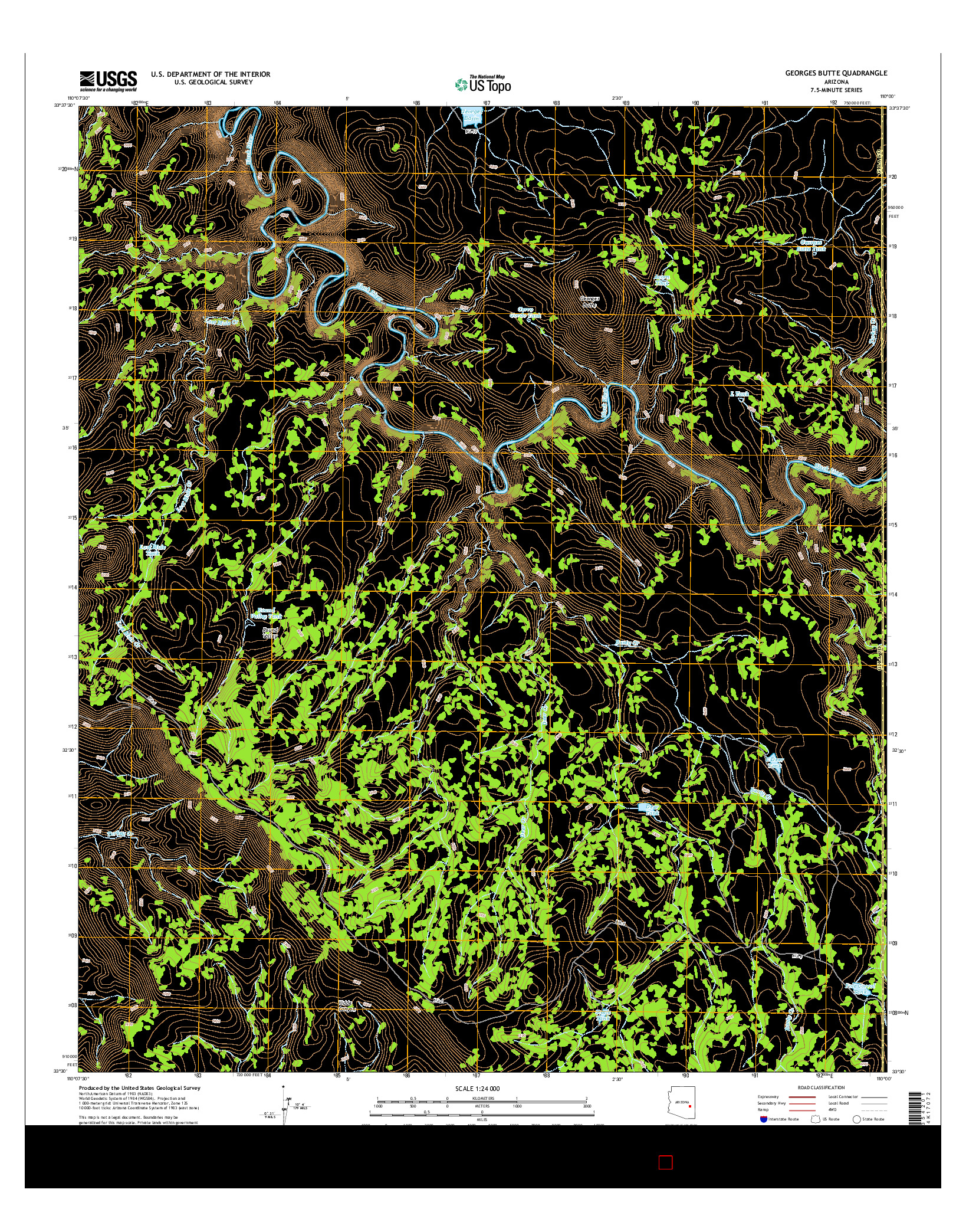 USGS US TOPO 7.5-MINUTE MAP FOR GEORGES BUTTE, AZ 2014