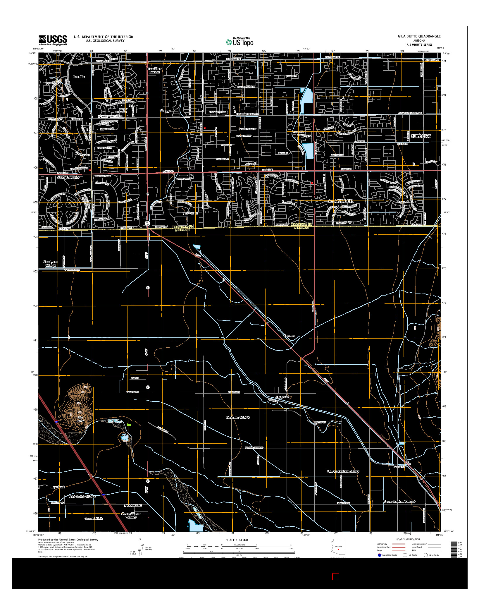 USGS US TOPO 7.5-MINUTE MAP FOR GILA BUTTE, AZ 2014