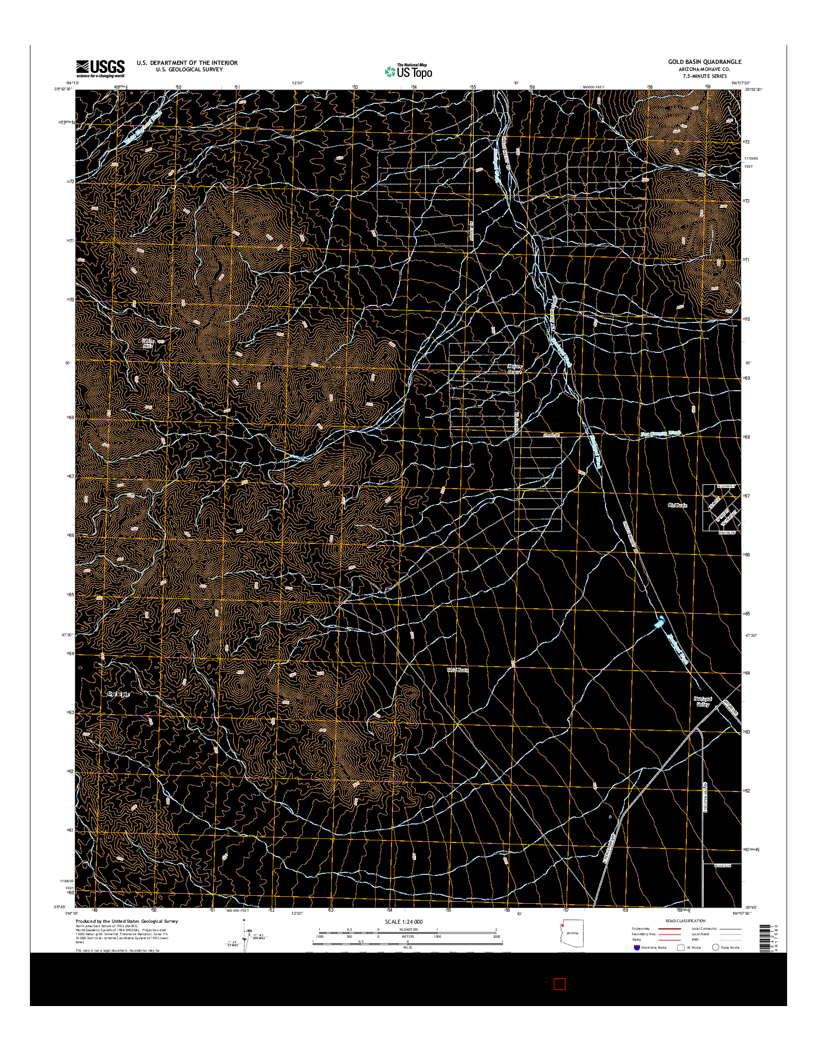 USGS US TOPO 7.5-MINUTE MAP FOR GOLD BASIN, AZ 2014