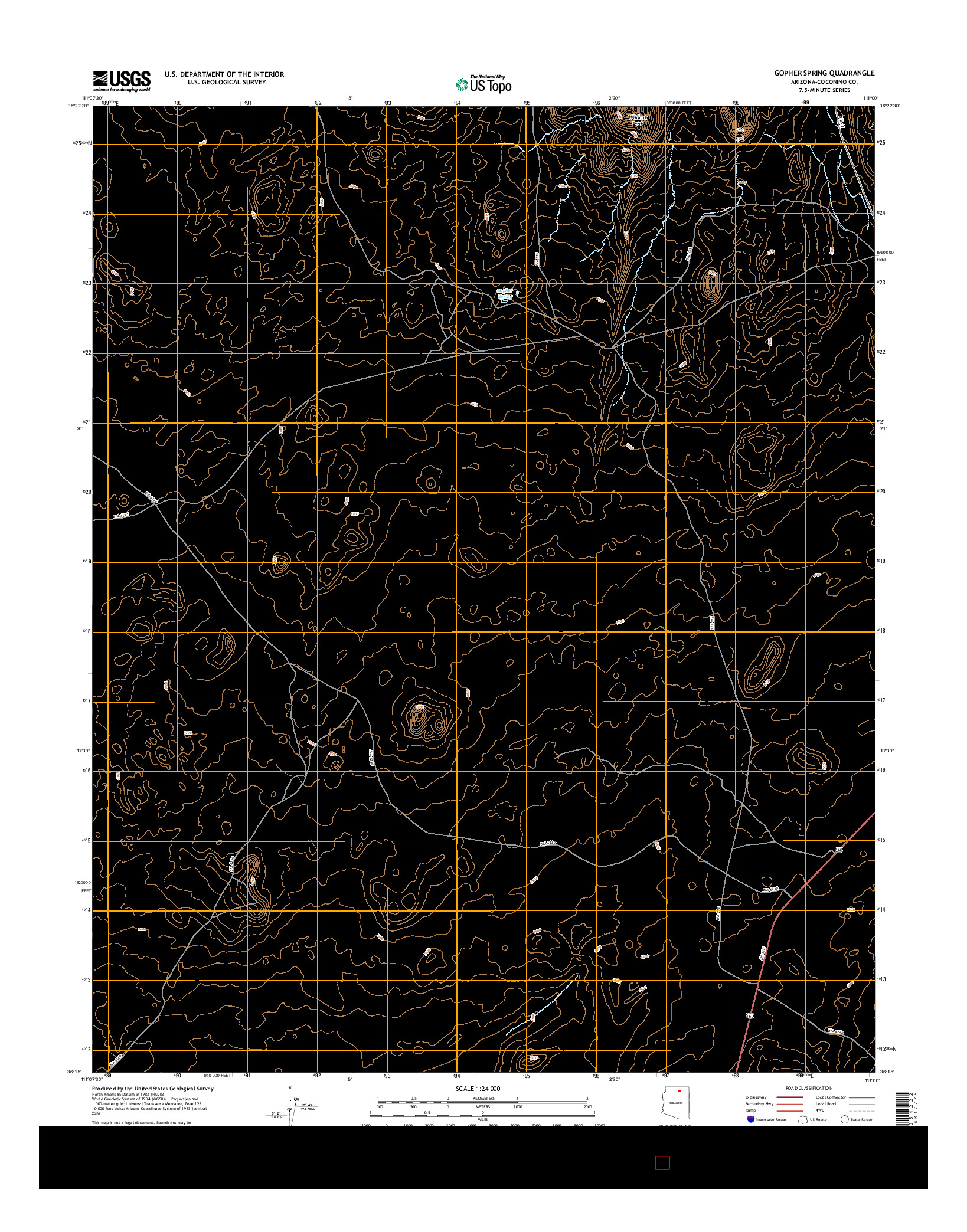 USGS US TOPO 7.5-MINUTE MAP FOR GOPHER SPRING, AZ 2014