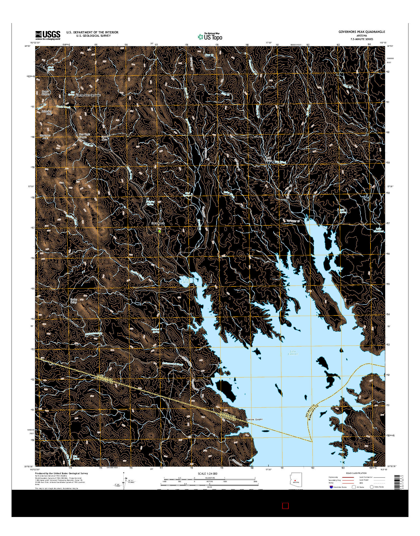 USGS US TOPO 7.5-MINUTE MAP FOR GOVERNORS PEAK, AZ 2014