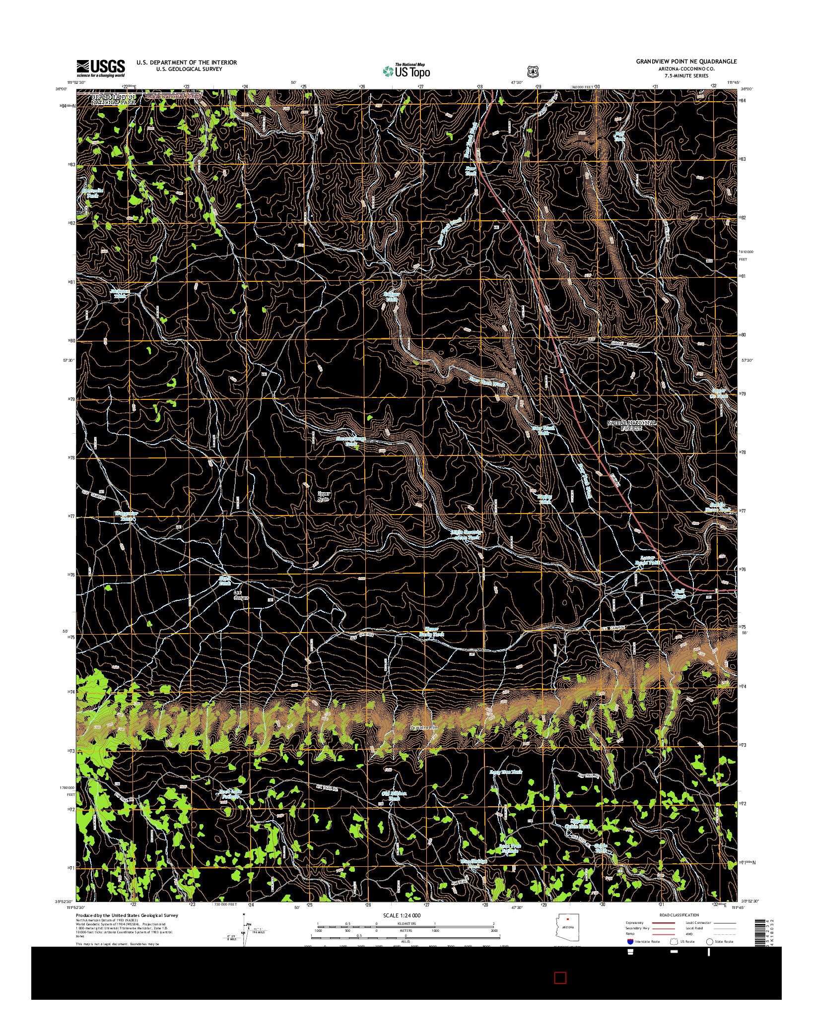 USGS US TOPO 7.5-MINUTE MAP FOR GRANDVIEW POINT NE, AZ 2014