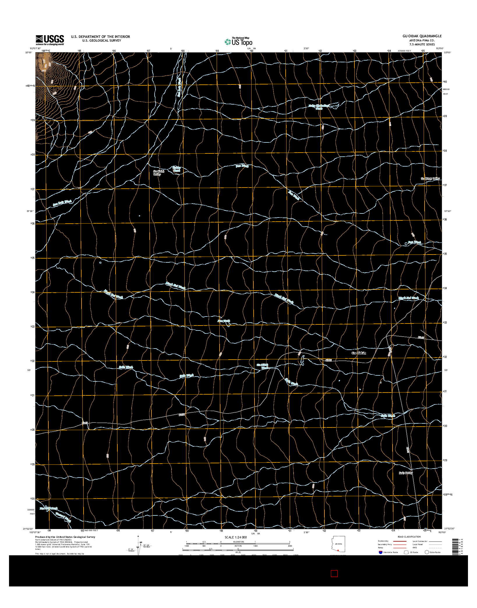USGS US TOPO 7.5-MINUTE MAP FOR GU OIDAK, AZ 2014