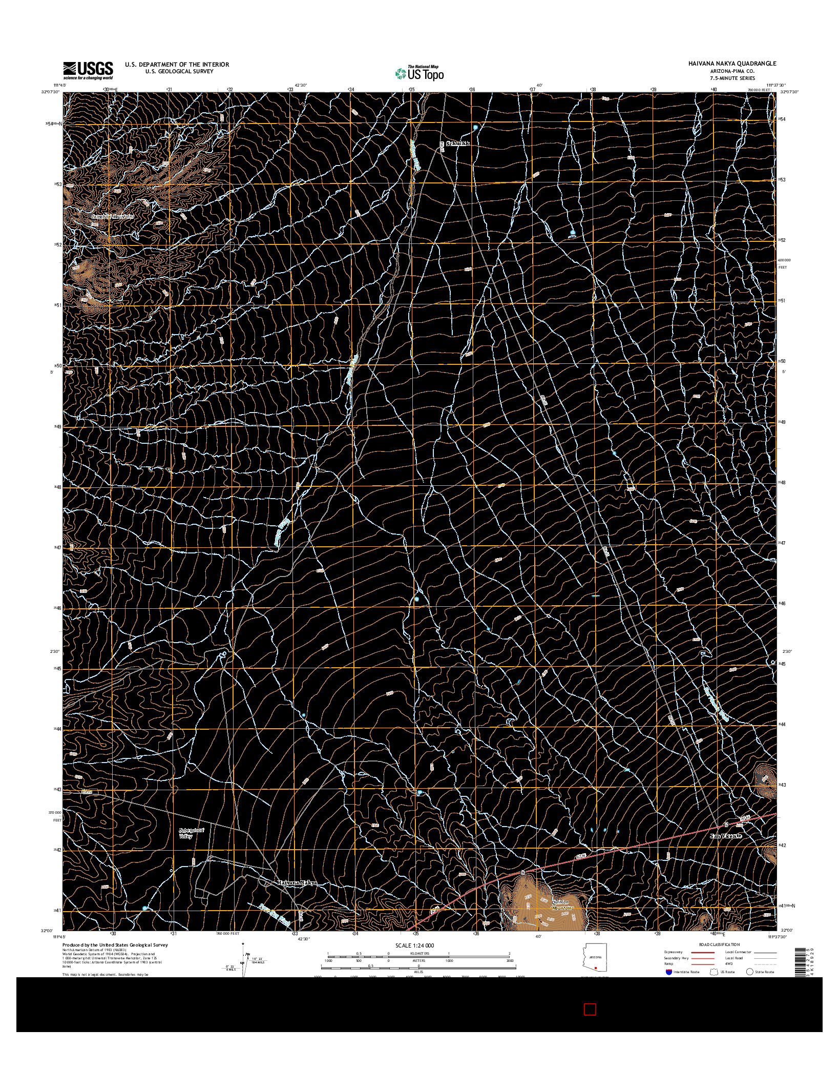 USGS US TOPO 7.5-MINUTE MAP FOR HAIVANA NAKYA, AZ 2014