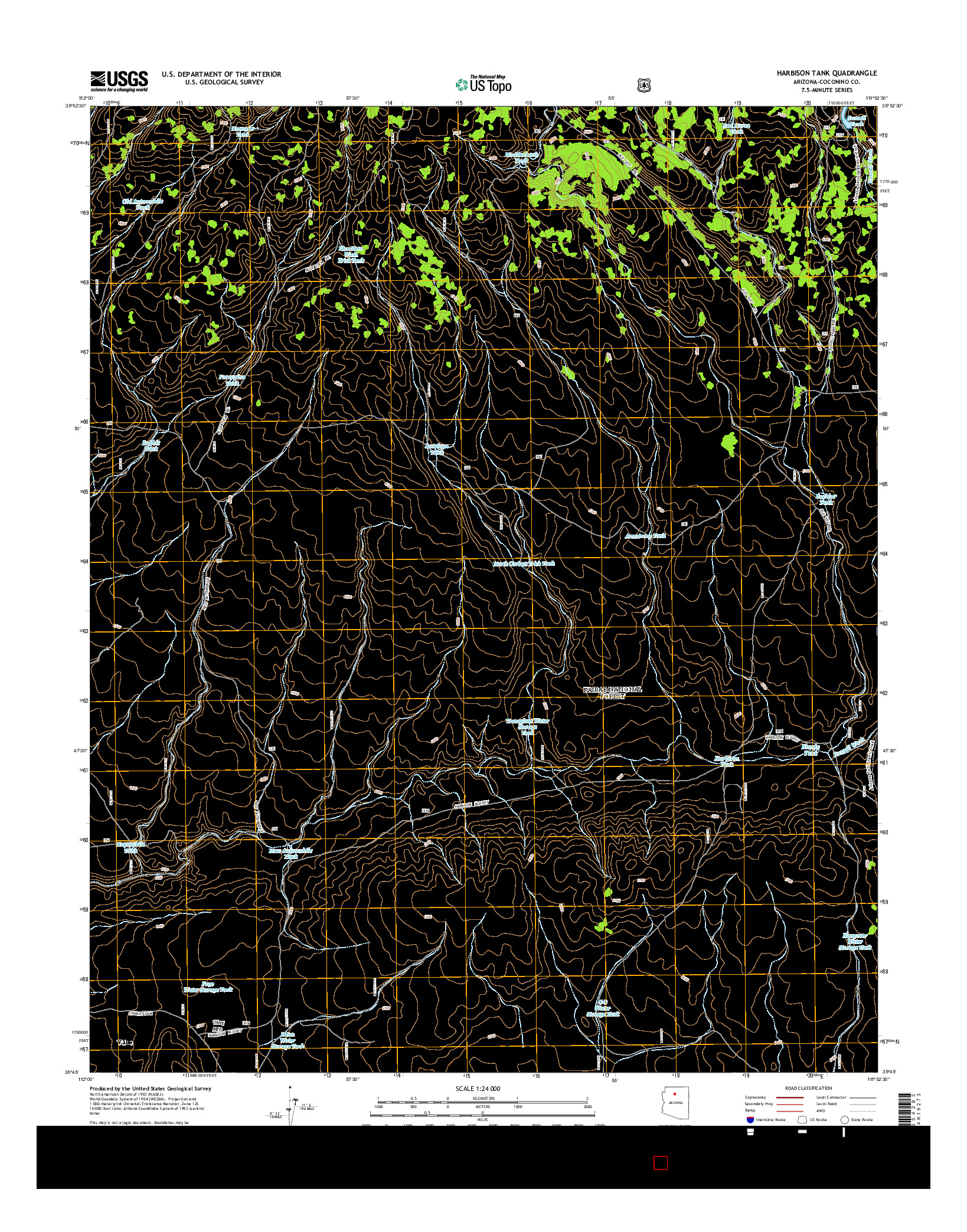 USGS US TOPO 7.5-MINUTE MAP FOR HARBISON TANK, AZ 2014