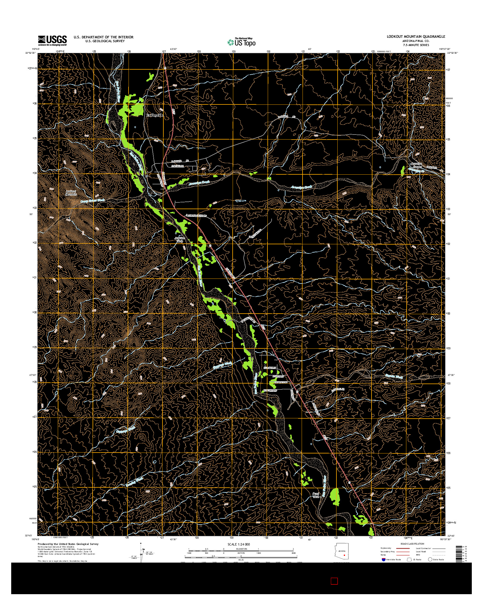 USGS US TOPO 7.5-MINUTE MAP FOR LOOKOUT MOUNTAIN, AZ 2014