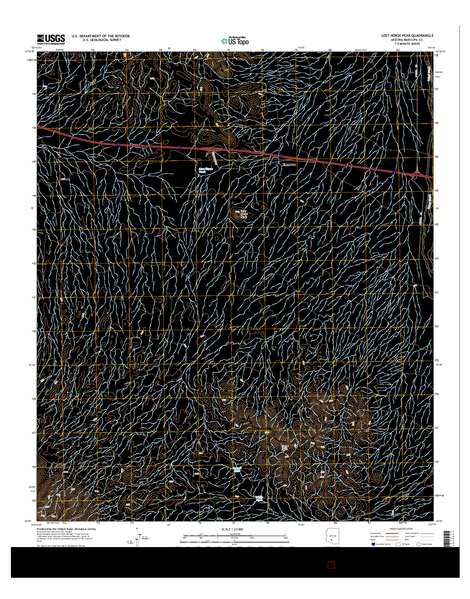 USGS US TOPO 7.5-MINUTE MAP FOR LOST HORSE PEAK, AZ 2014