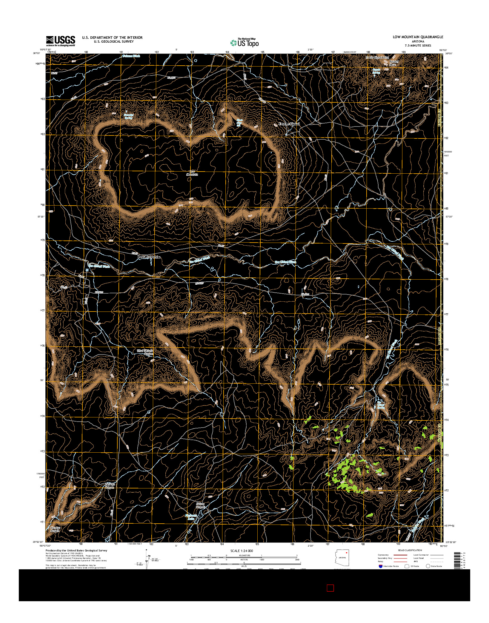 USGS US TOPO 7.5-MINUTE MAP FOR LOW MOUNTAIN, AZ 2014